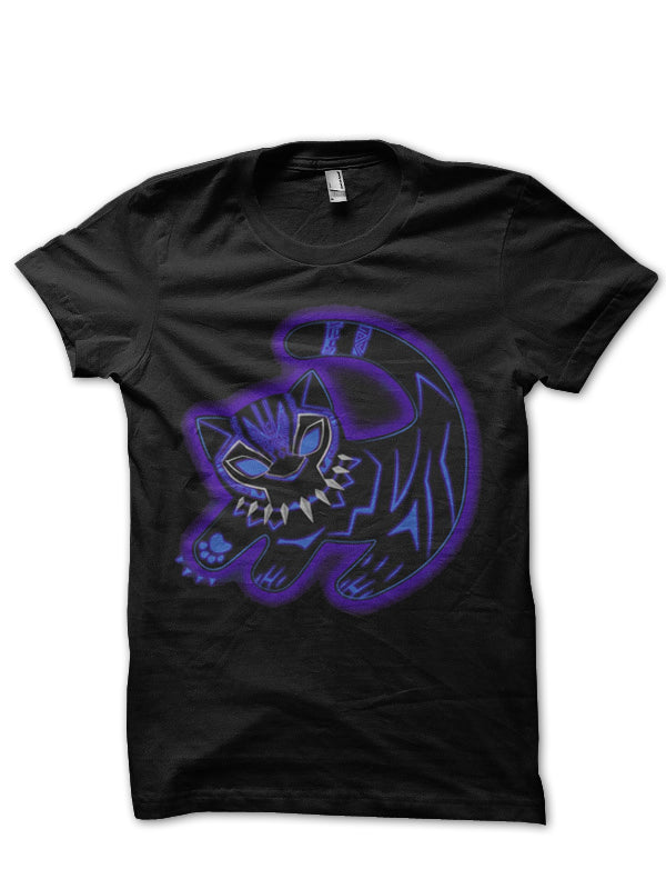 The Glowing Panther King Black Half Sleeve T-Shirt