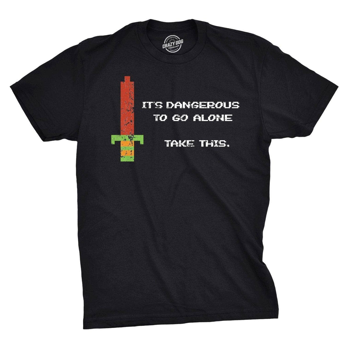It's Dangerous To Go Alone Men's Tshirt Nerdy Graphic Tee