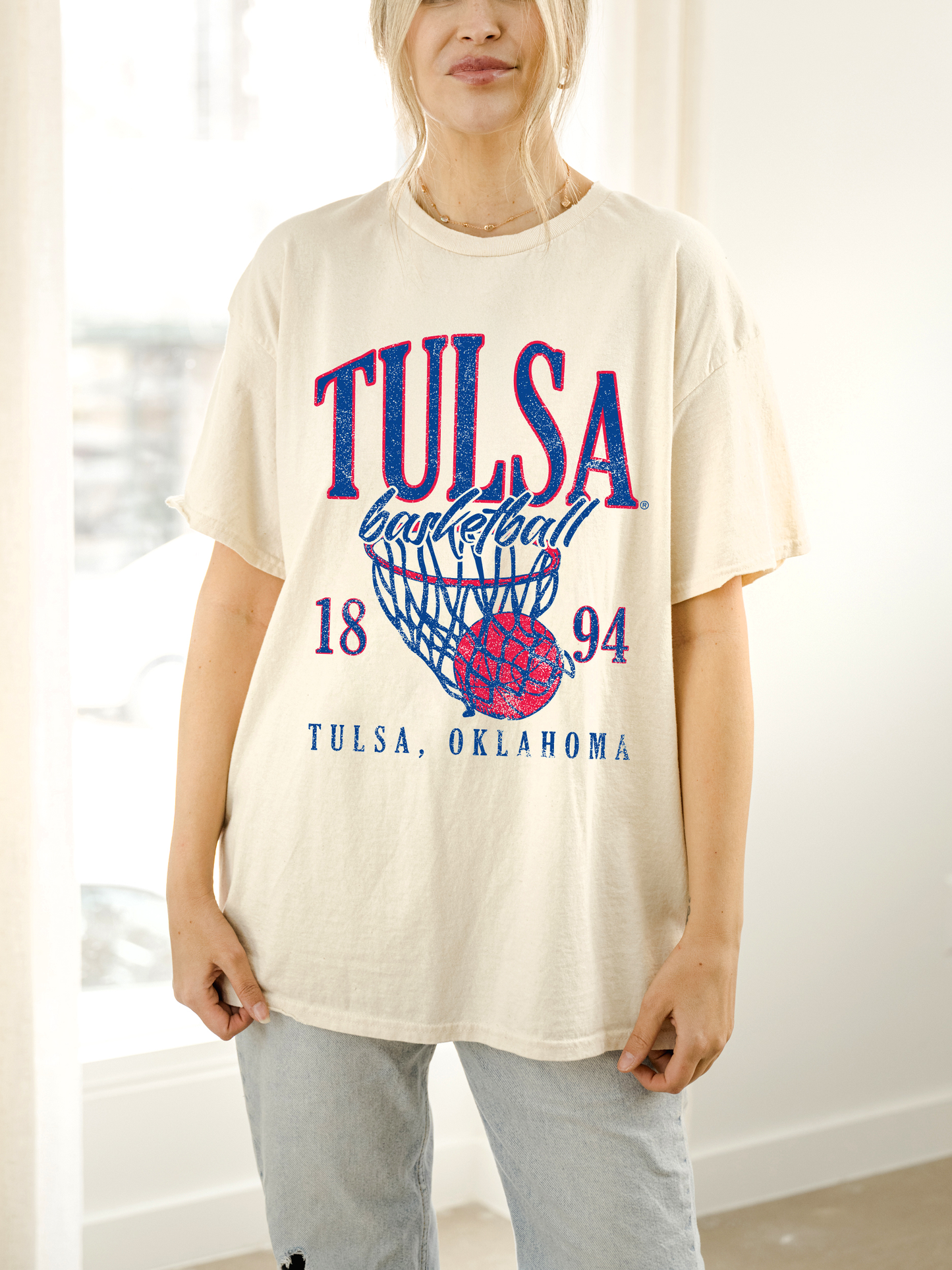 University of Tulsa Tu Big Basketball Thrifted Tee