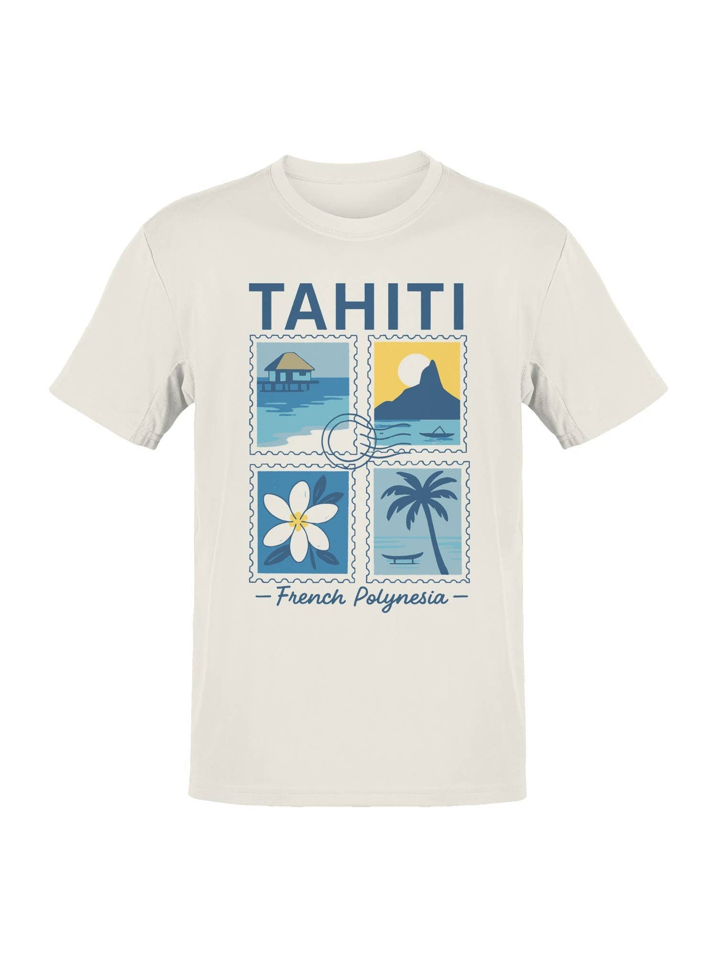 Tahiti Scenic Stamps Art Men's T-Shirt