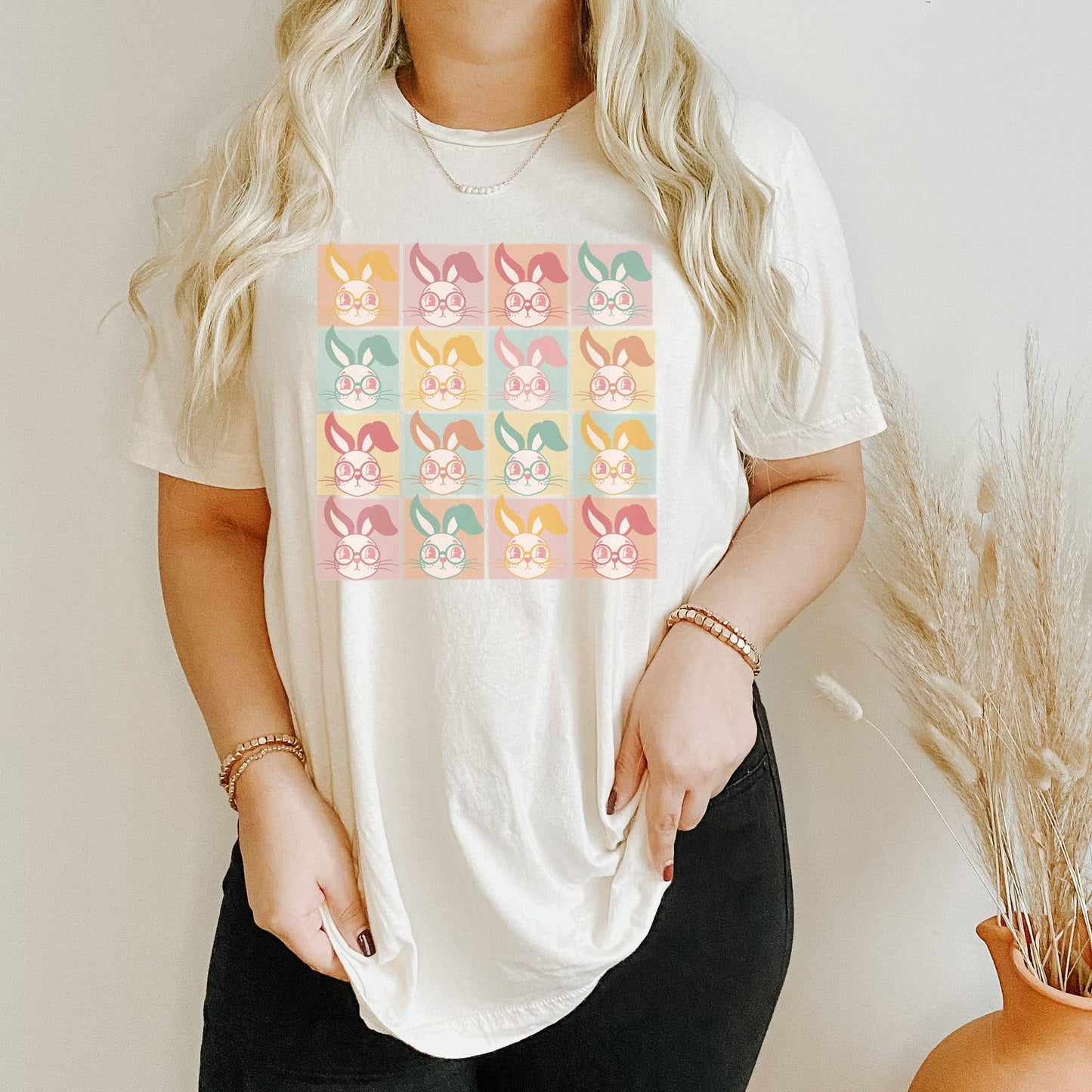 Groovy Bunny Easter Graphic Tee | Women's Tees Religous Tee