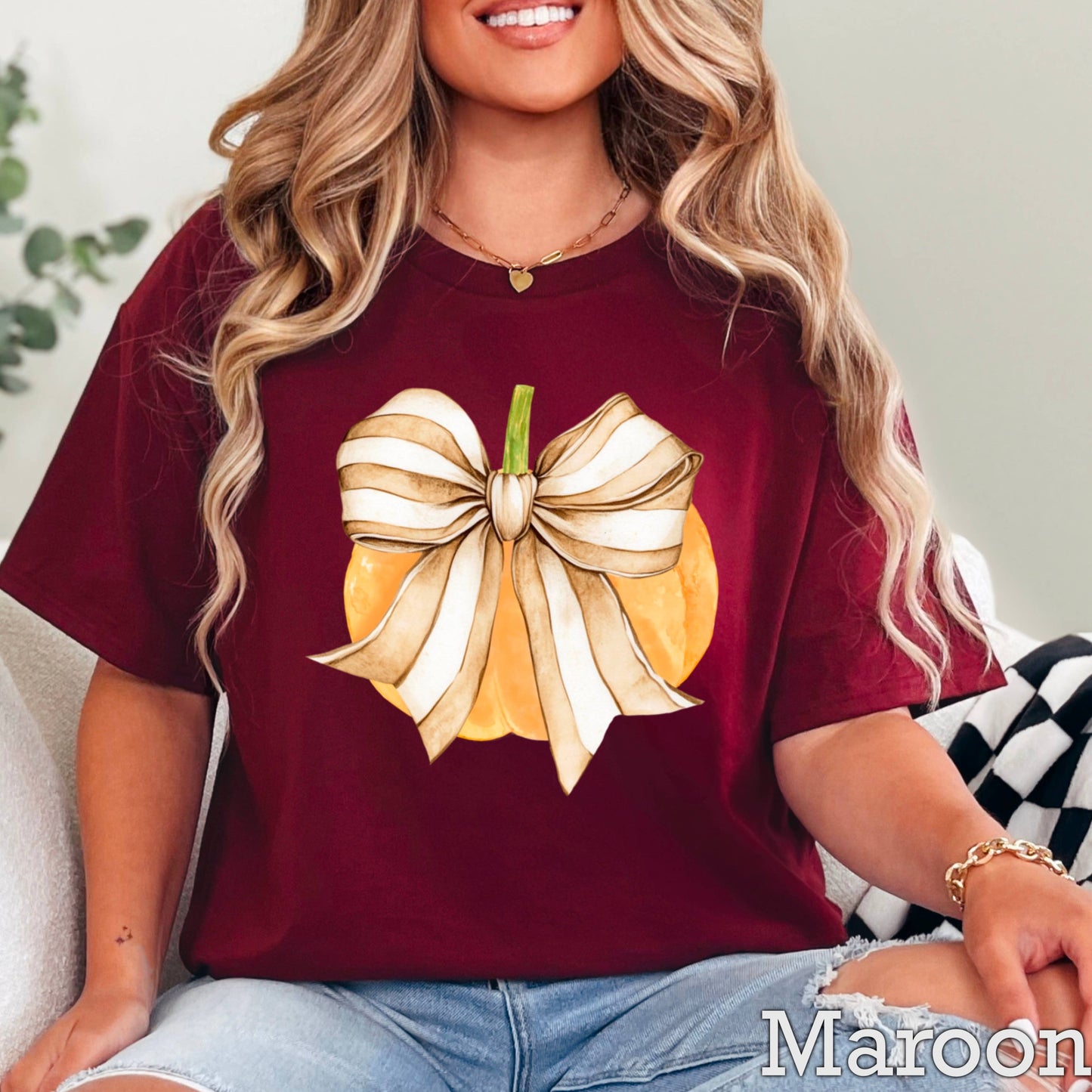 Fall Coquette Pumpkin Fall 2025 Graphic Tee | Gildan