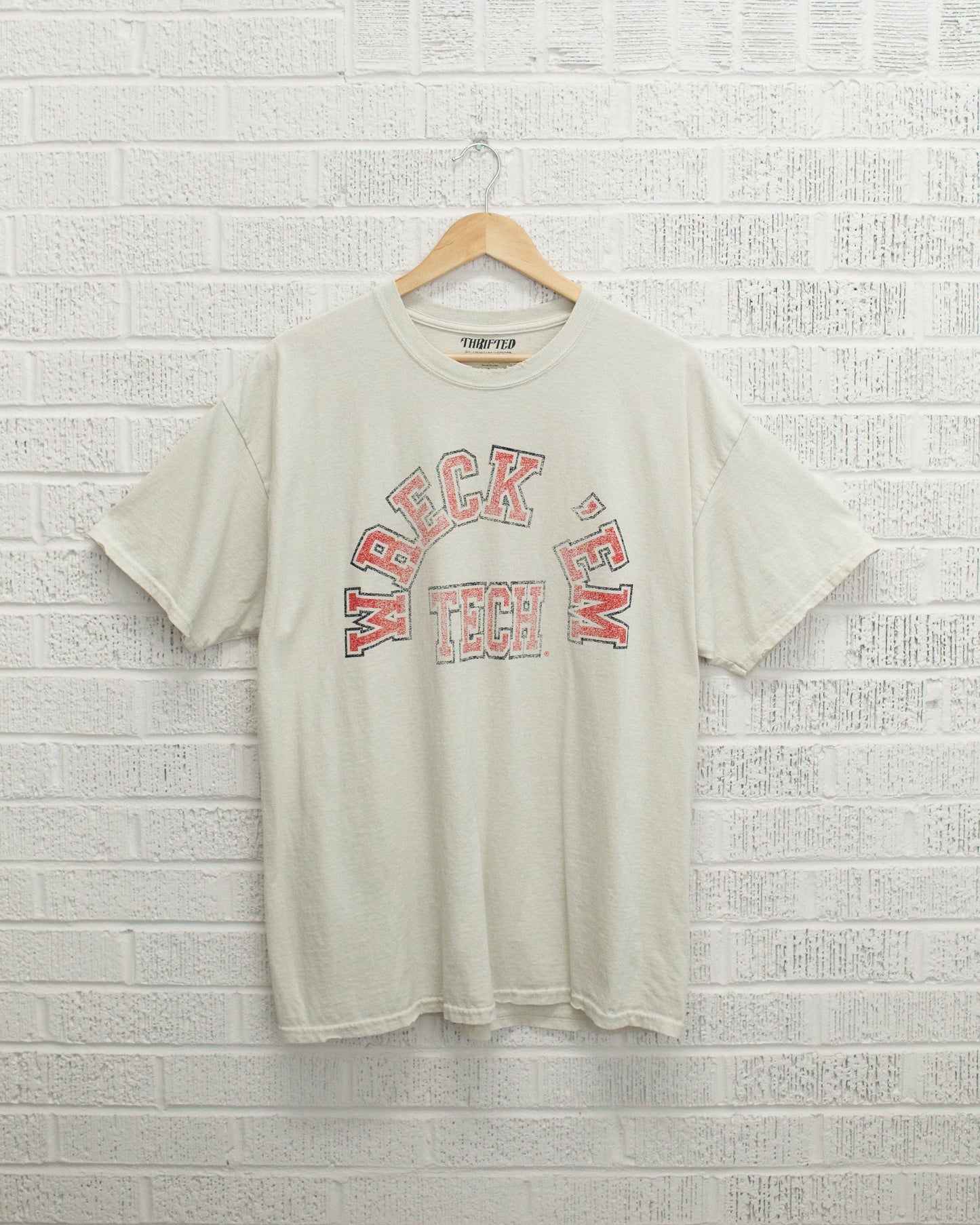 Texas Tech Red Raiders Mega Arch Off White Thrifted Tee