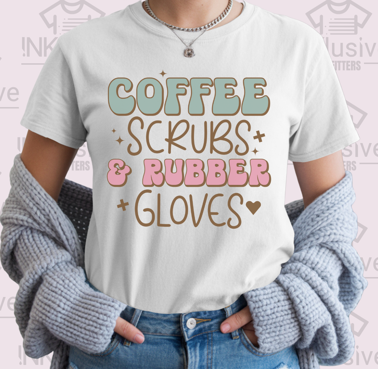 Coffee, Scrubs, Rubber Gloves - T-Shirt Gildan Softstyle