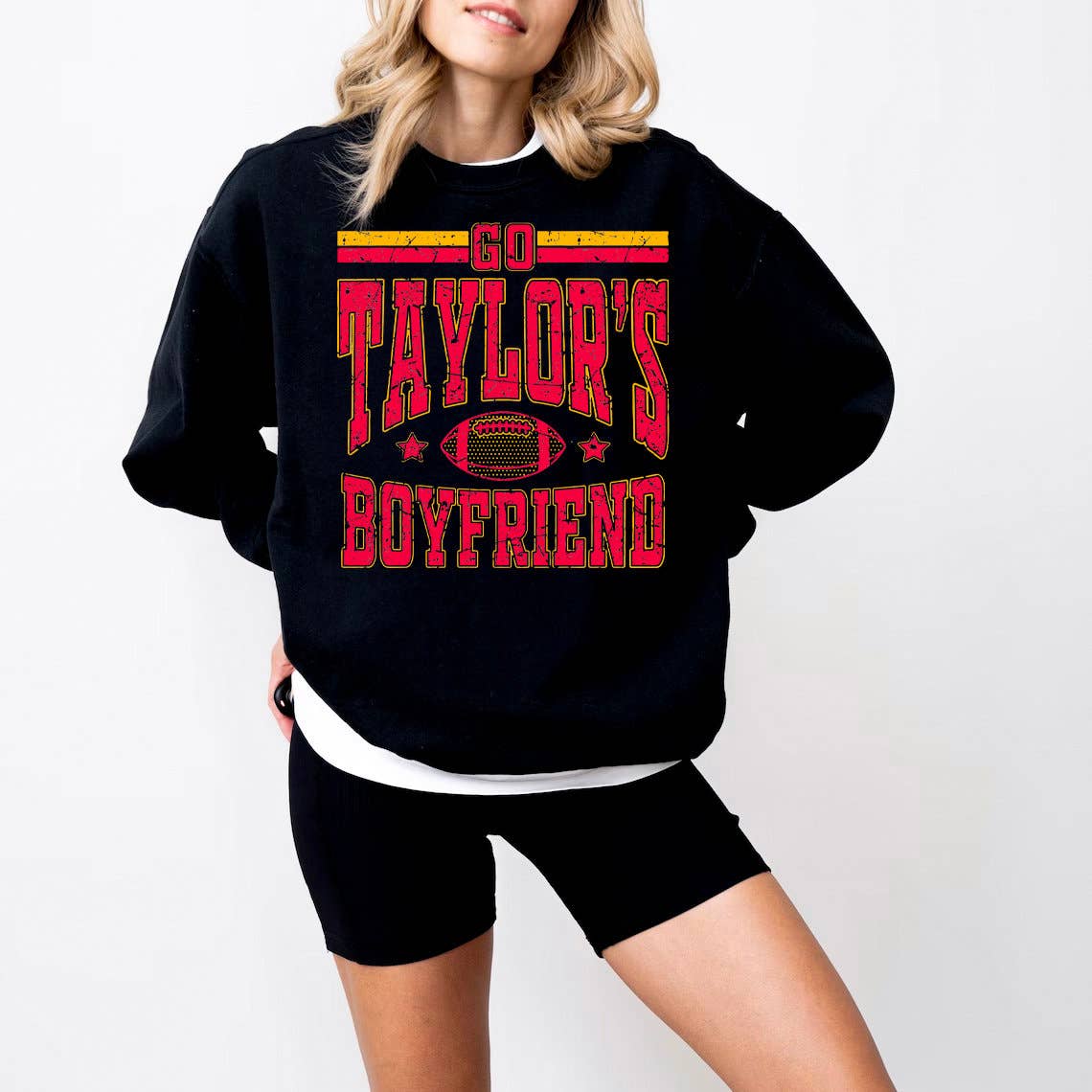 Go Taylor's Boyfriend Vintage Football Sweatshirt
