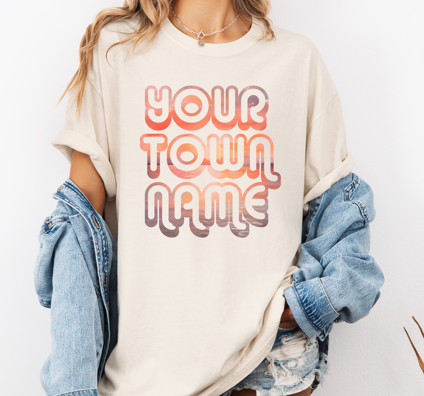 Custom Text Beach Shirt, Tourist Shop Souvenir Tee