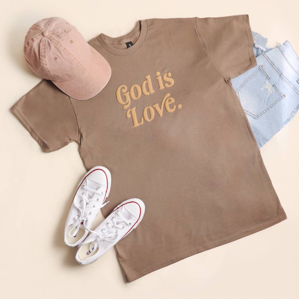God Is Love Puff Heavy Cotton T-Shirt