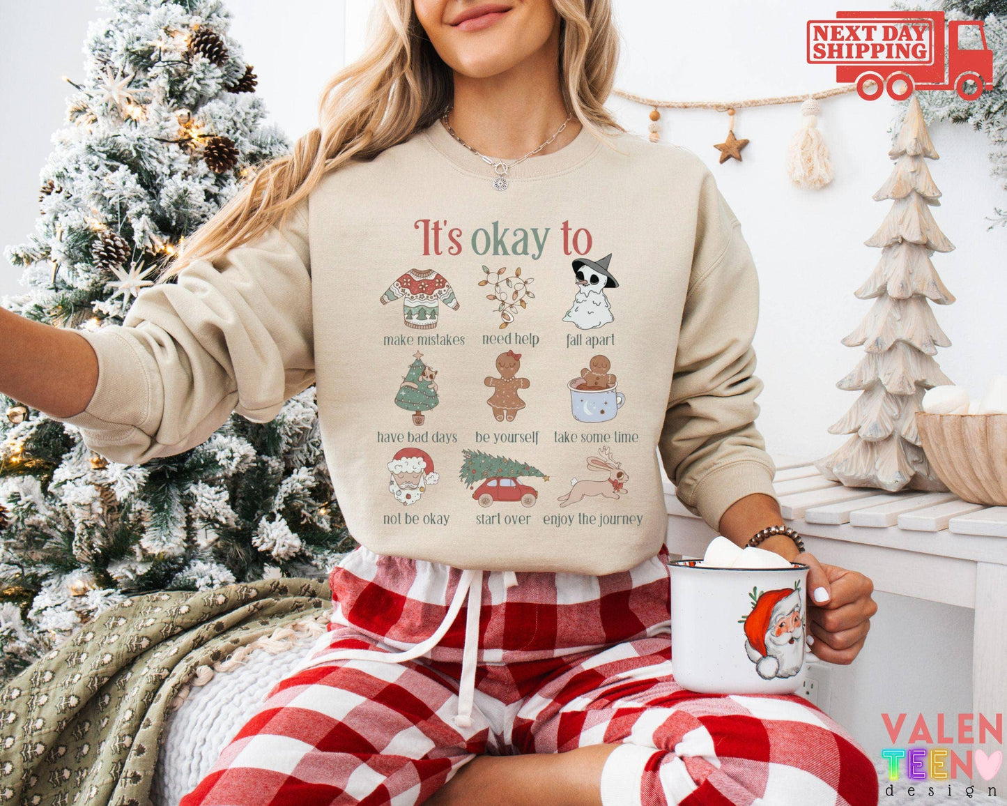 It's Okay To Feel Festive Therapist Christmas Sweater