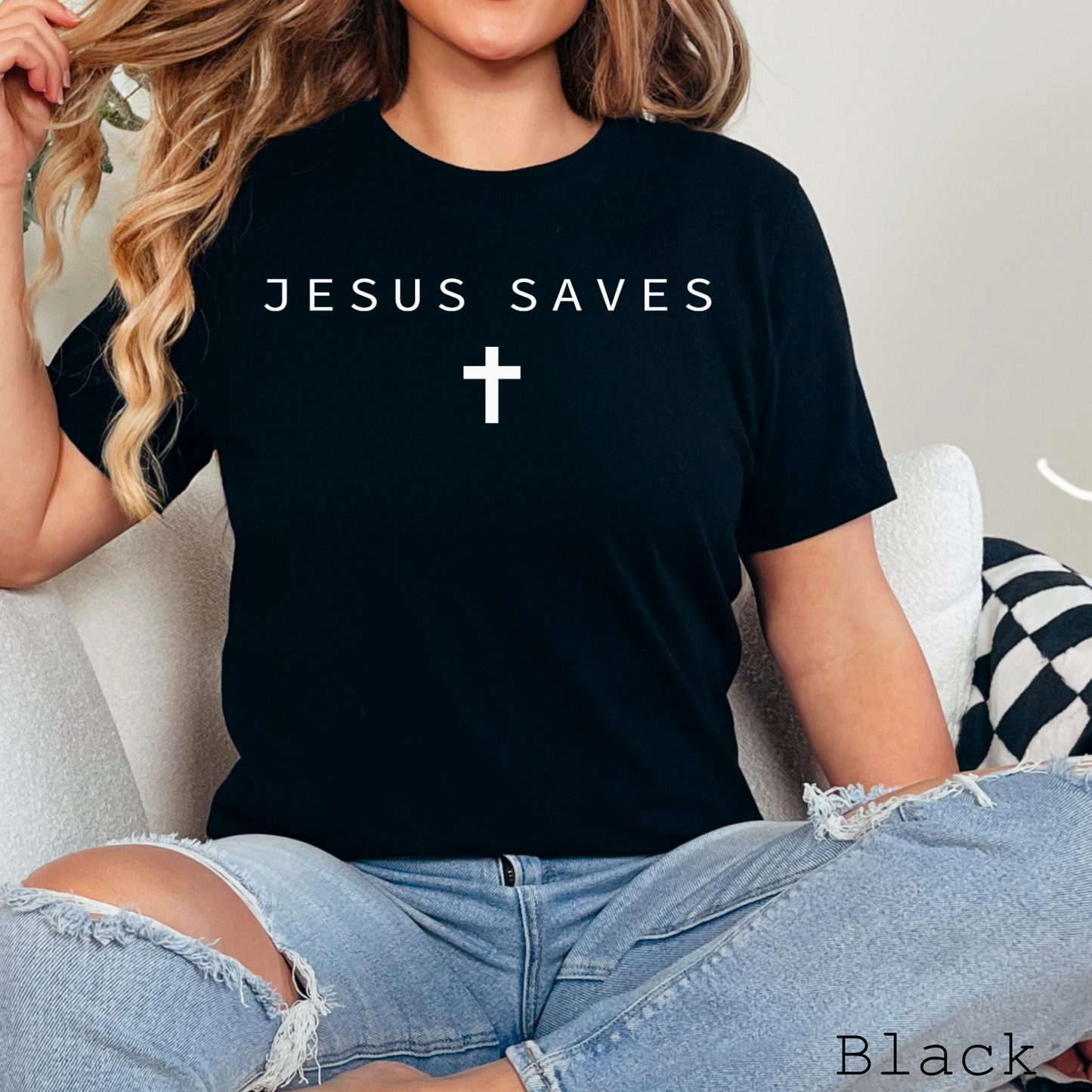 Jesus Saves Christian Graphic TeeĀ | Bella Canvas
