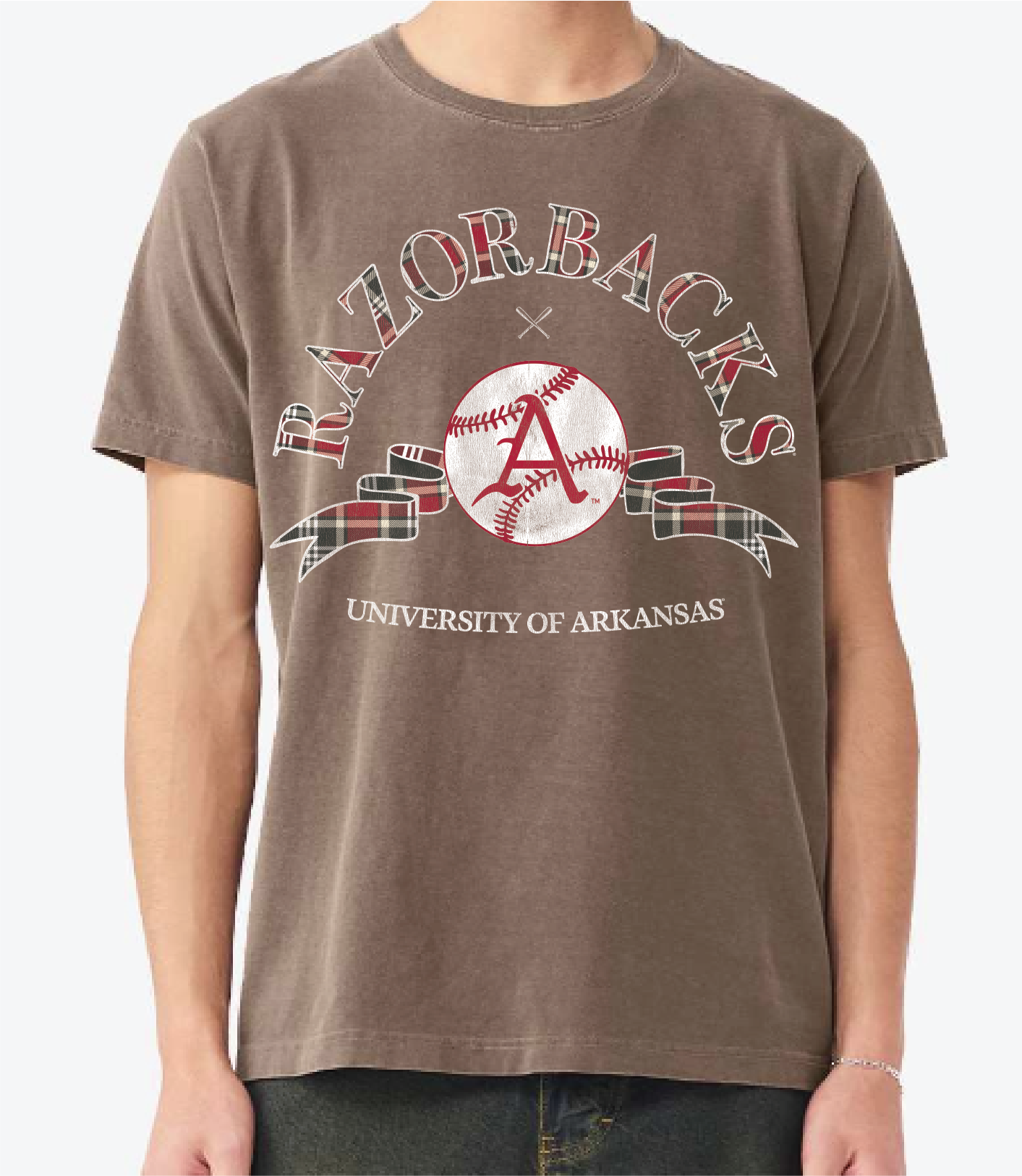 Arkansas Razorbacks Heritage Baseball Brown Cc Tee