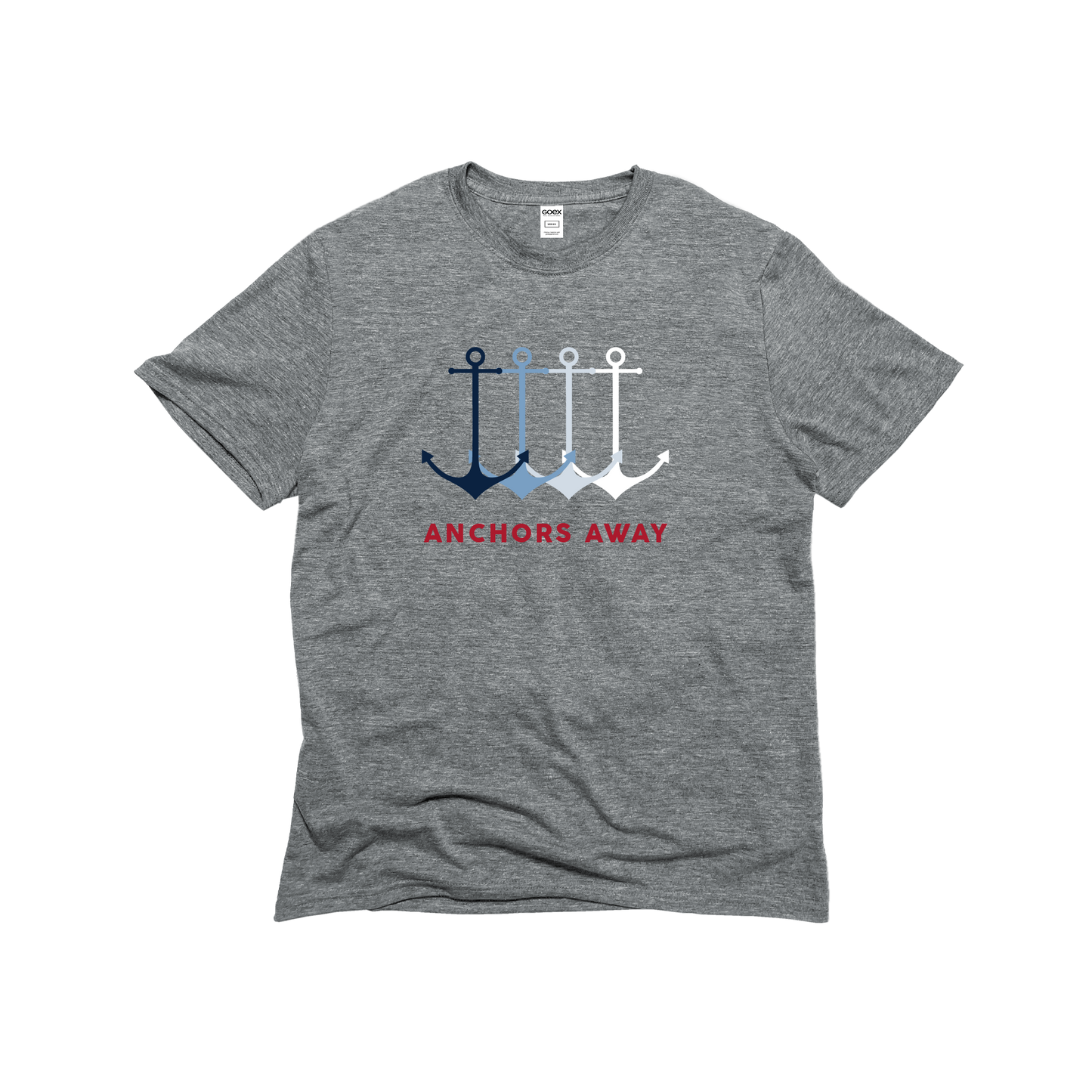 Anchors Away Unisex Graphic Tee Heather Grey - 24pk