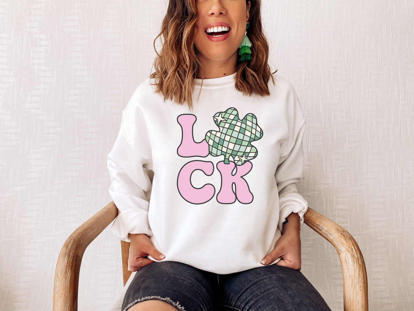 Lucky Disco, St. Patricks Day Sweatshirt, Graphic Apparel