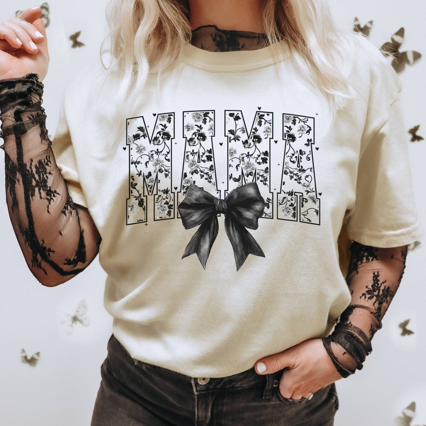 Mama Floral Toile Graphic Tee | Mama Tee