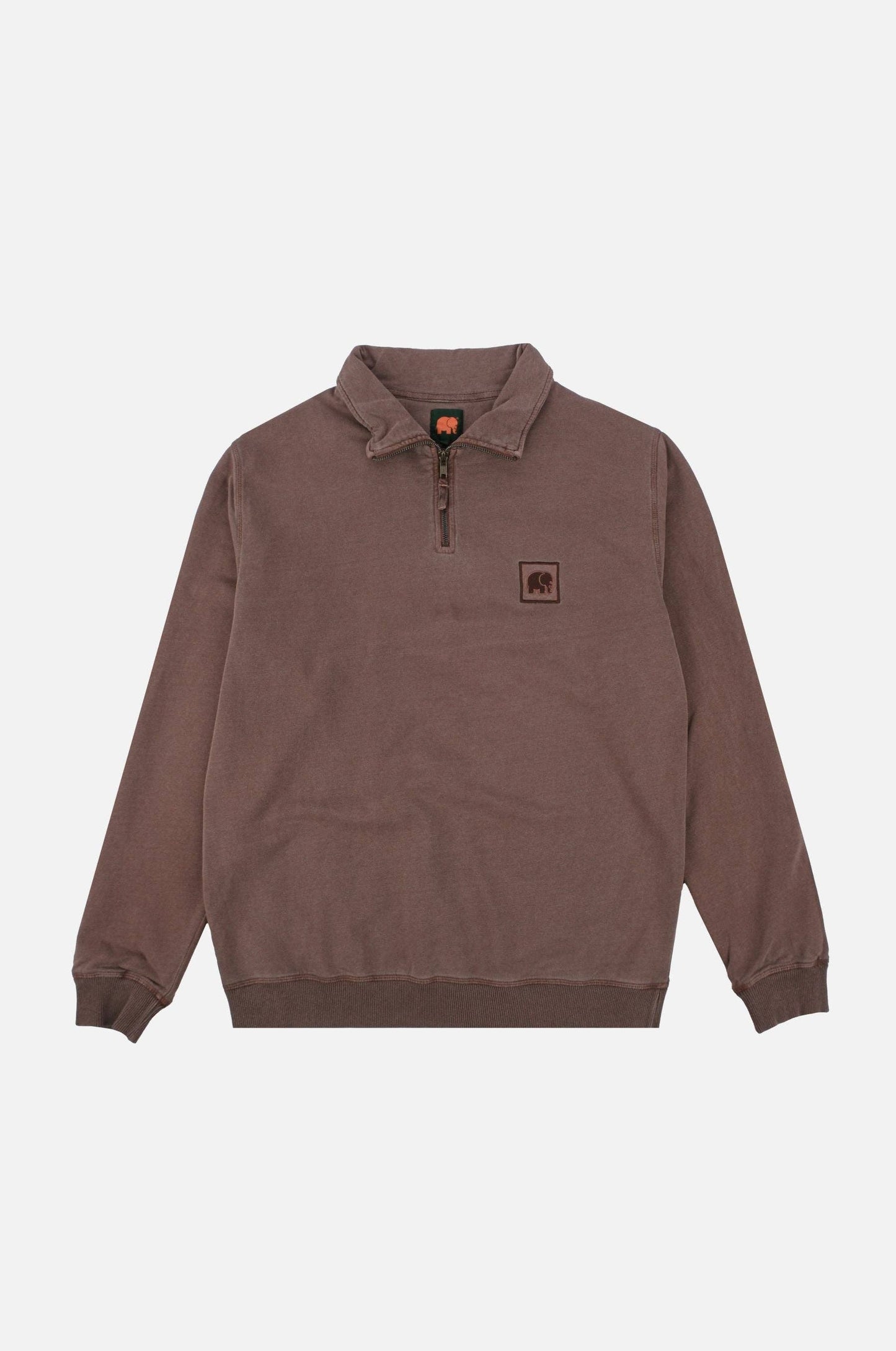 Sauce Pigment Quarter Zip Sweater Chestnut