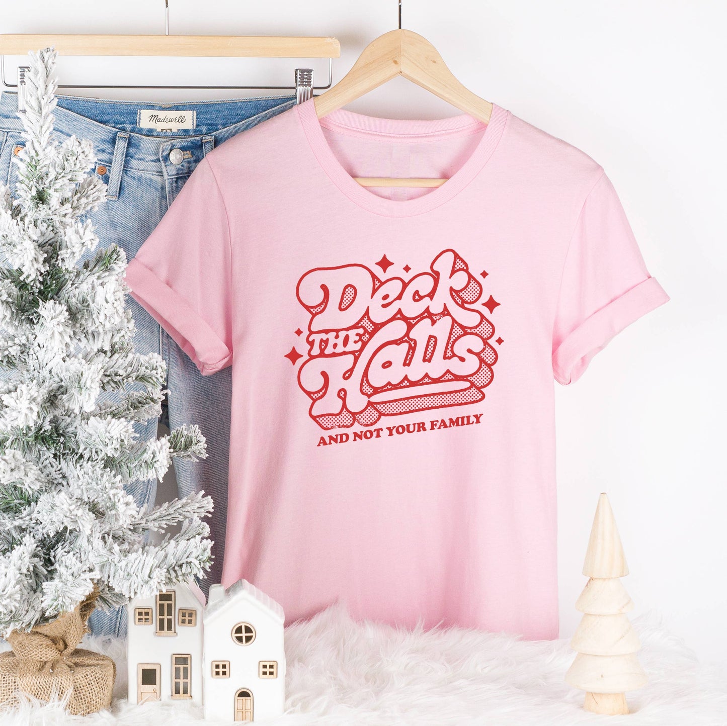 Christmas Graphic Tee Funny Holiday Shirt Deck the Halls