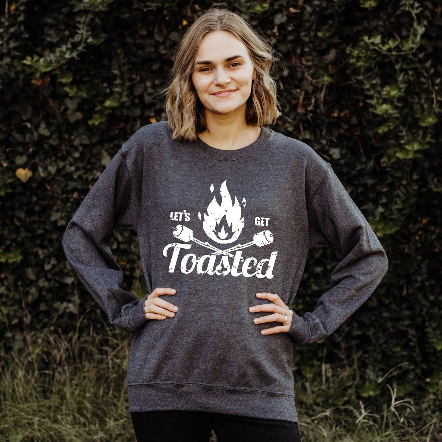 Let's Get Toasted Camping Crewneck Sweatshirt Hoodie 008