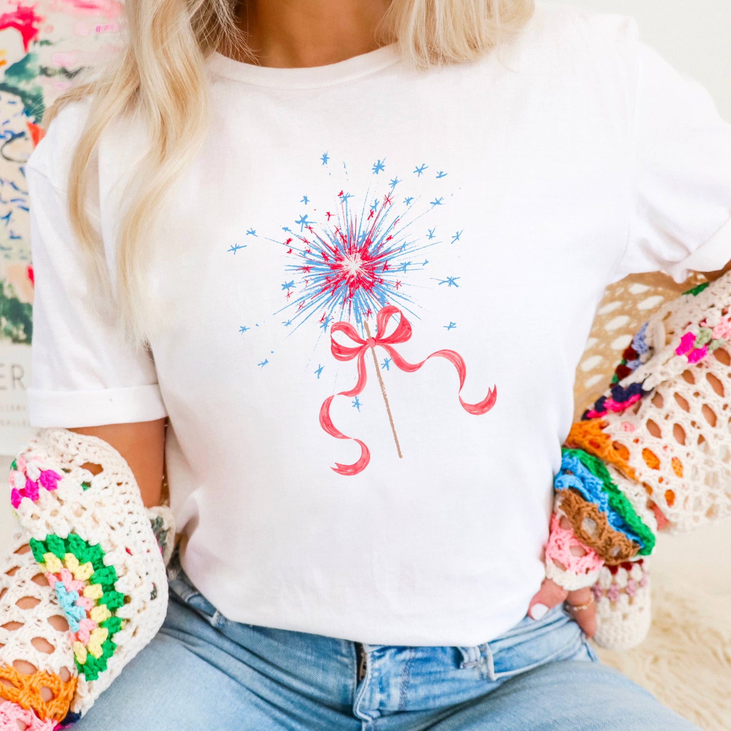 Coquette Sparkler | July 4th Graphic Tee | Gildan