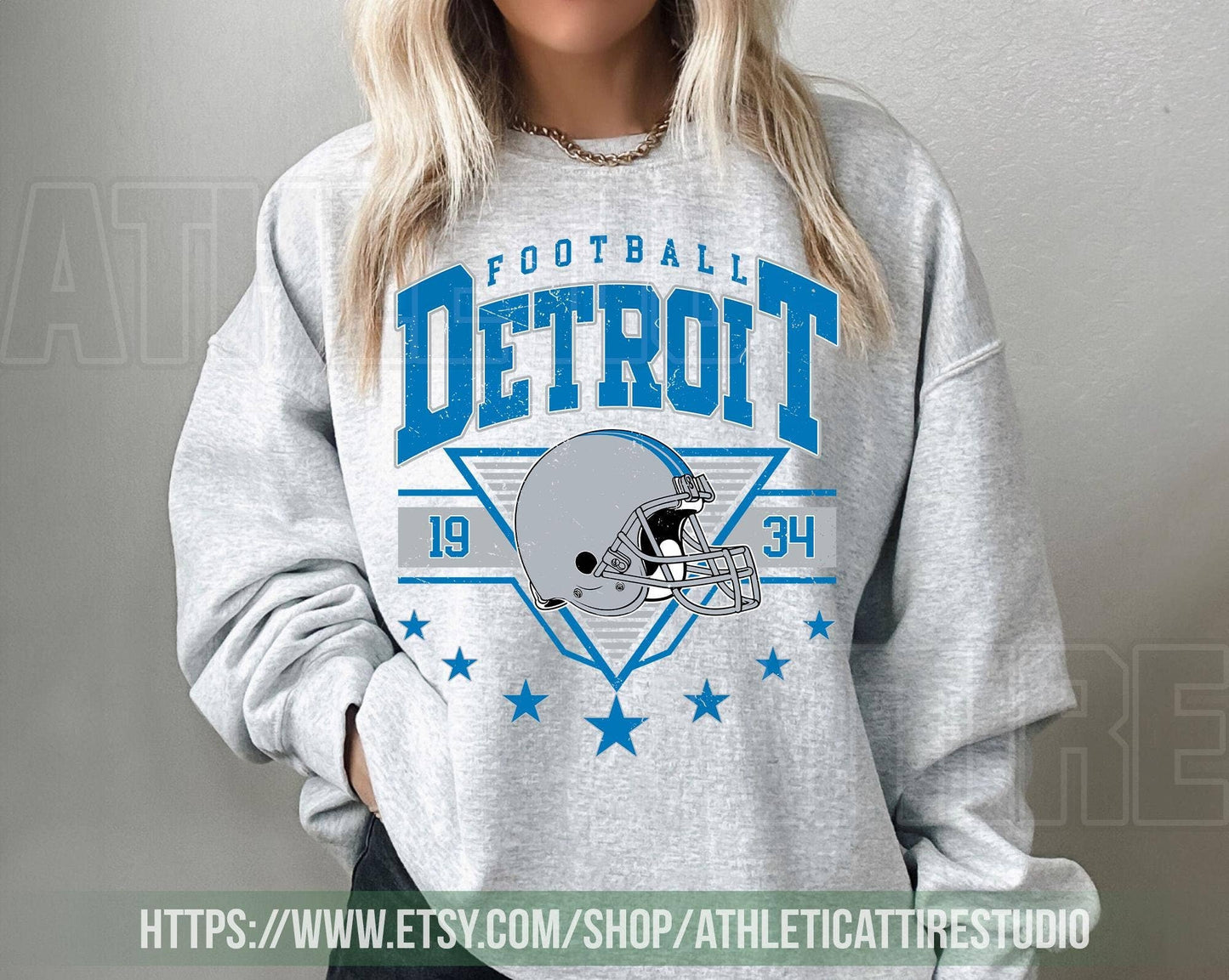 Detroit Lions Vintage Football Sweatshirt T-Shirt Tee