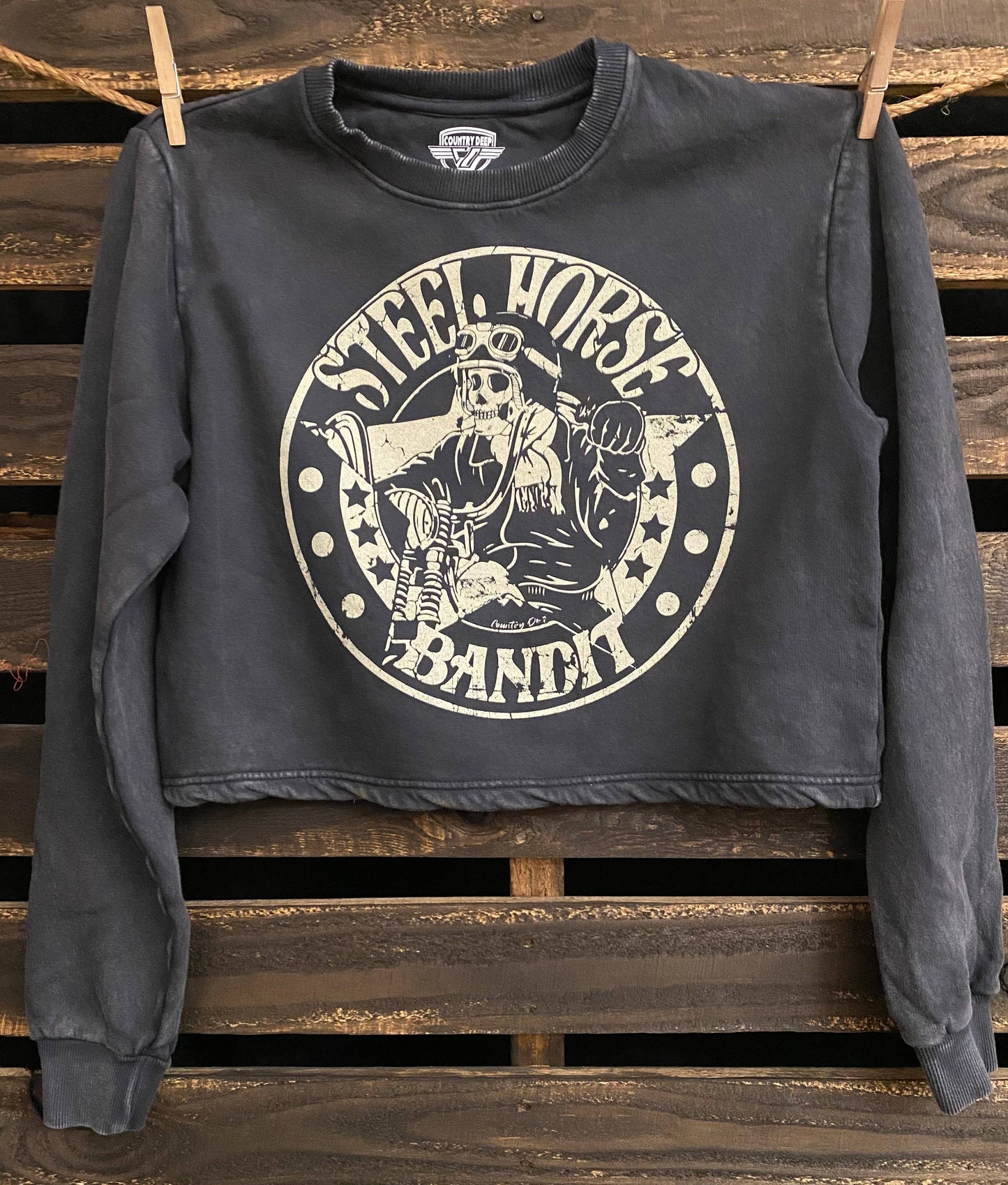 Steel Horse Bandit Cropped Crew Sweatshirt