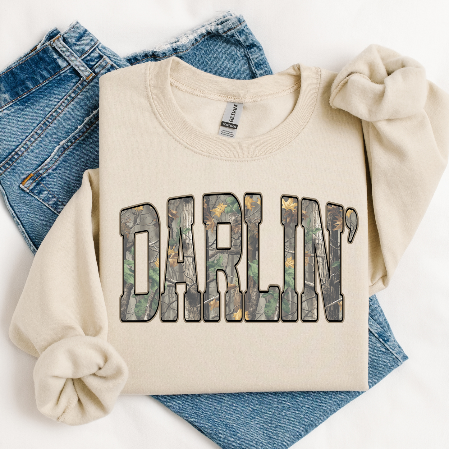 Camo Darlin Graphic Crewneck or Tee