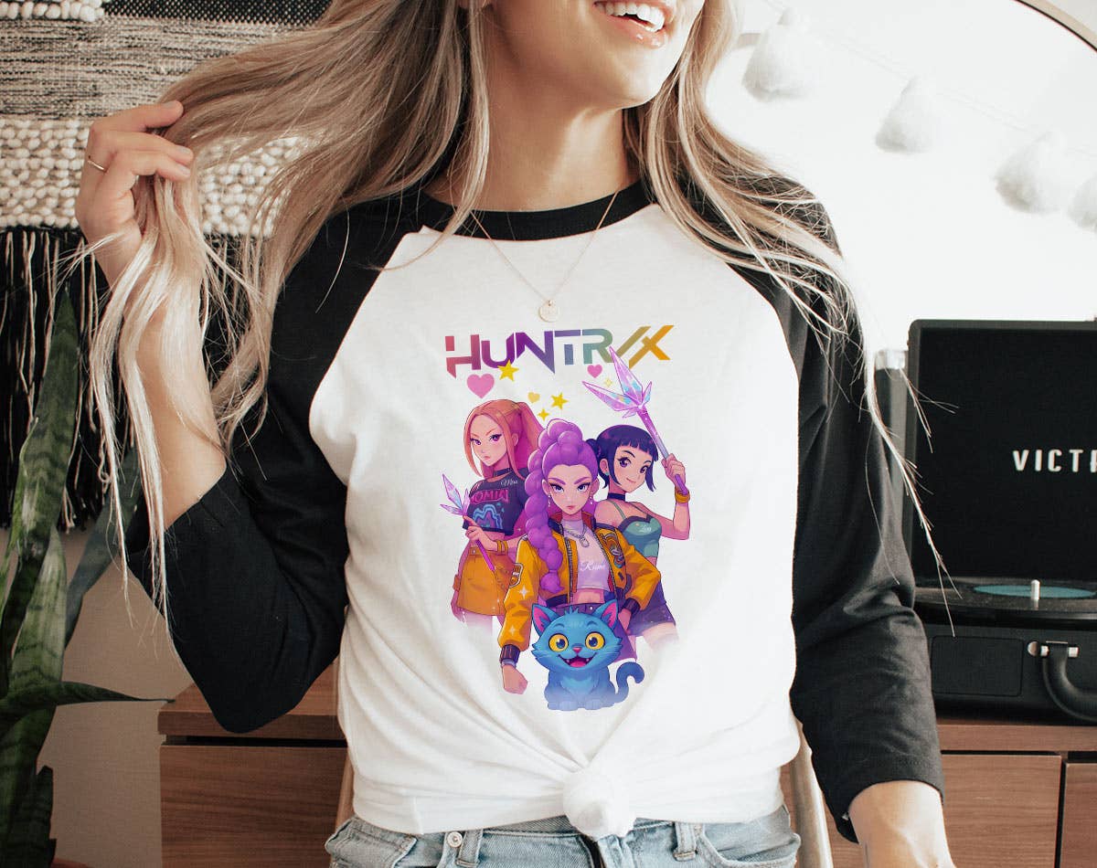Huntrix Band Kpop Saja Inspired Baseball Raglan T-Shirt