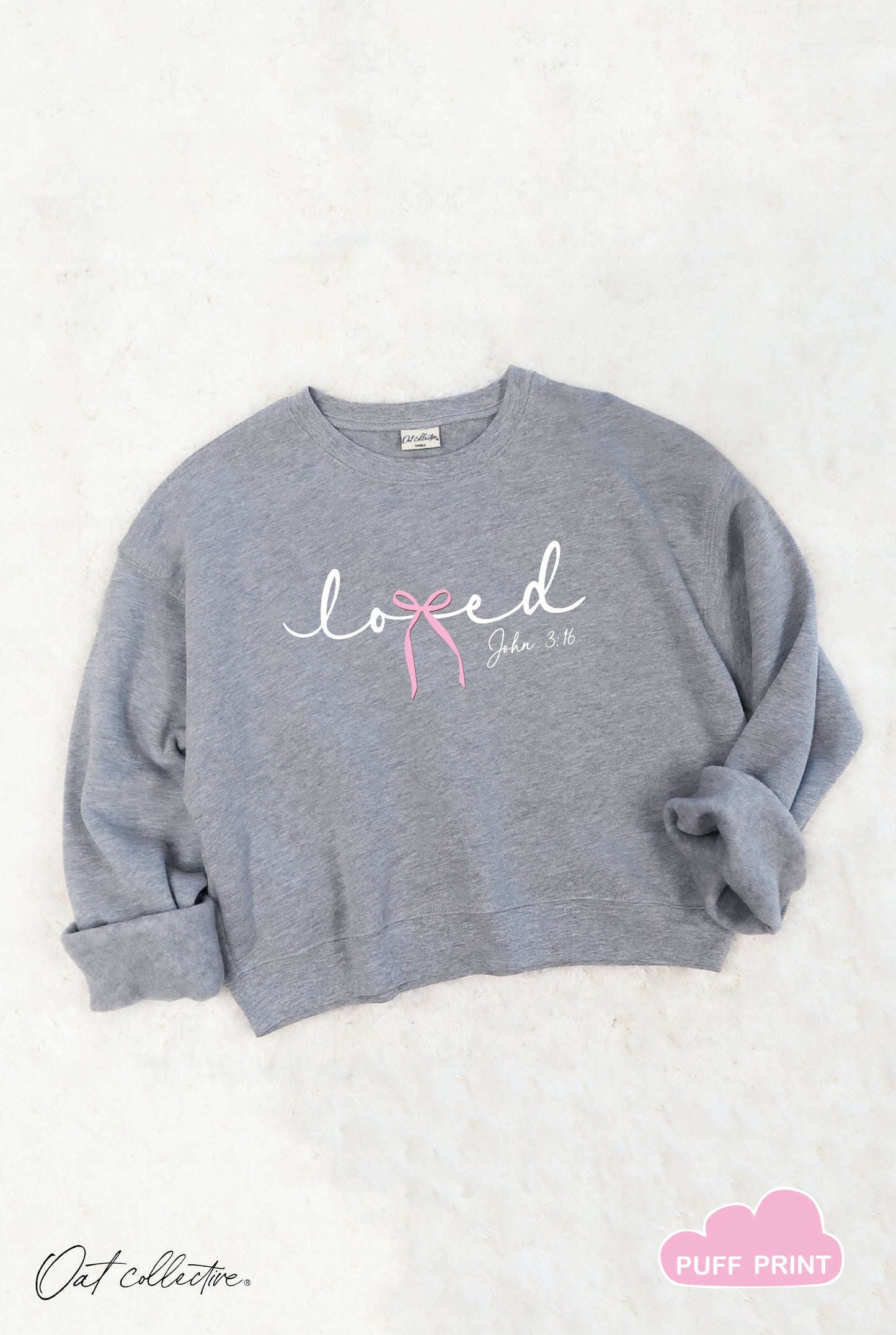 Loved John 3:16 Mid Cropped Graphic Sweatshirt