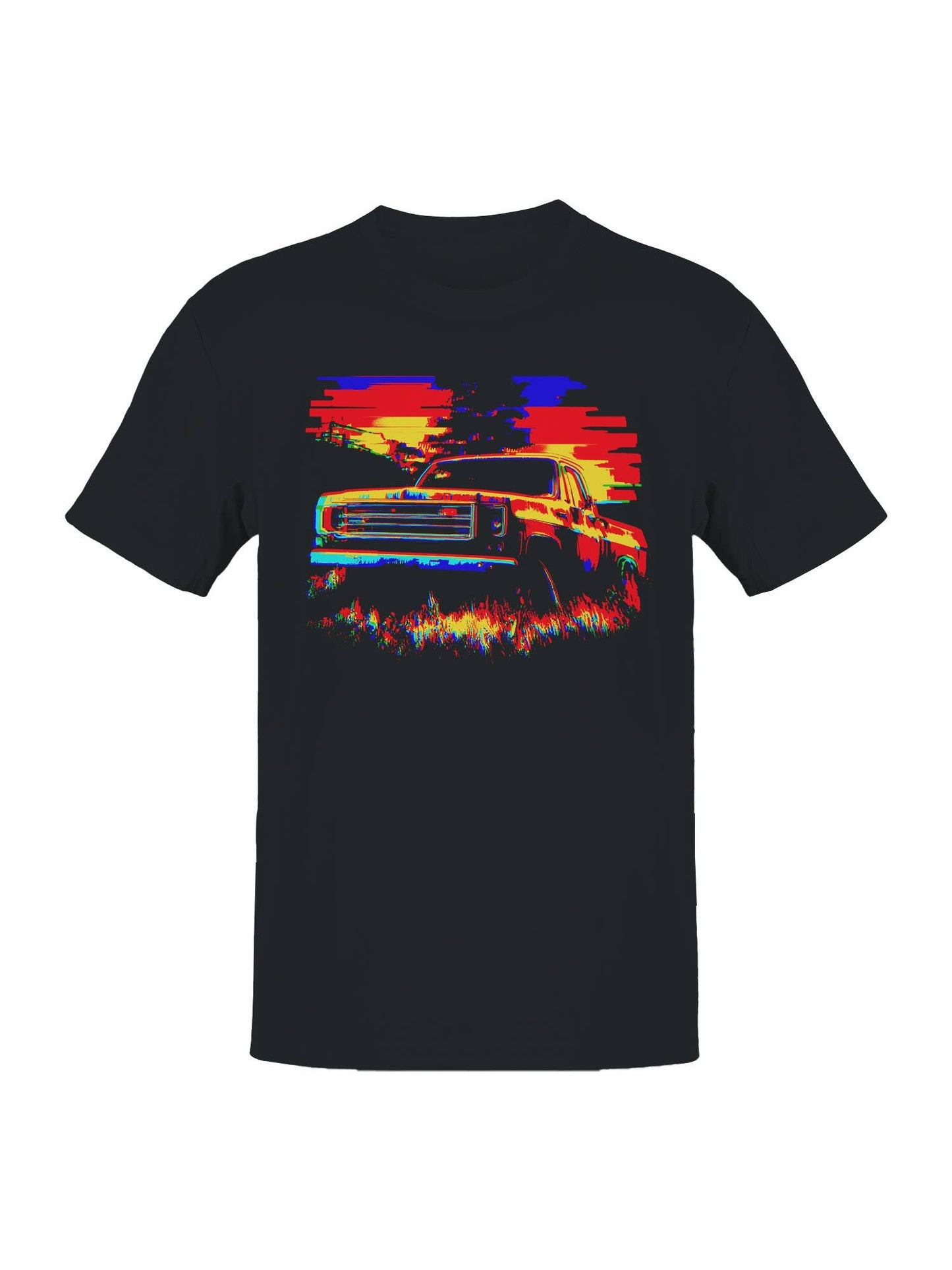 Retro Truck Vibrant Sunset Art Men's T-Shirt