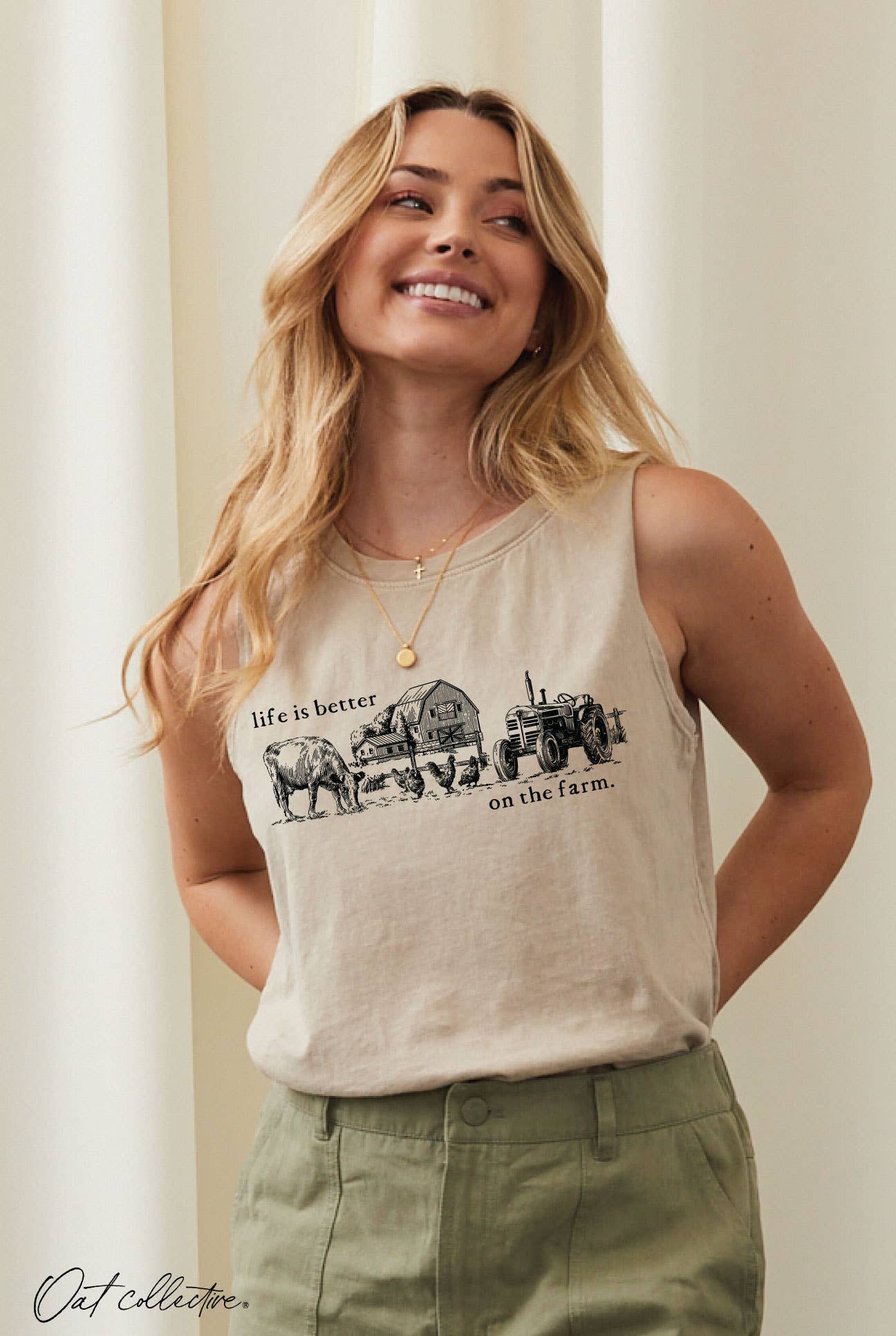 Life Is Better On the Farm Mineral Graphic Tank Top