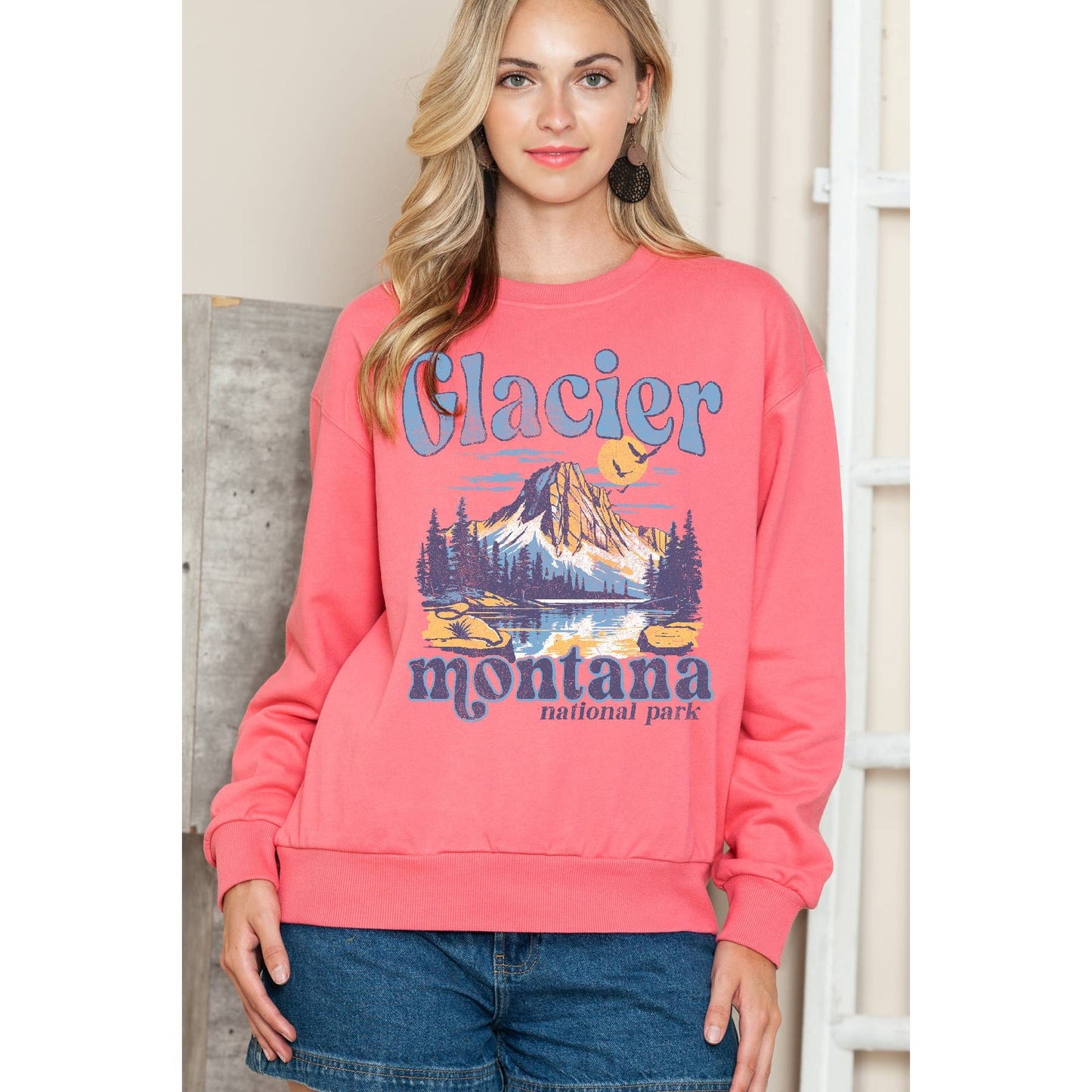 Glacier Montana National Park Crewneck Sweatshirt
