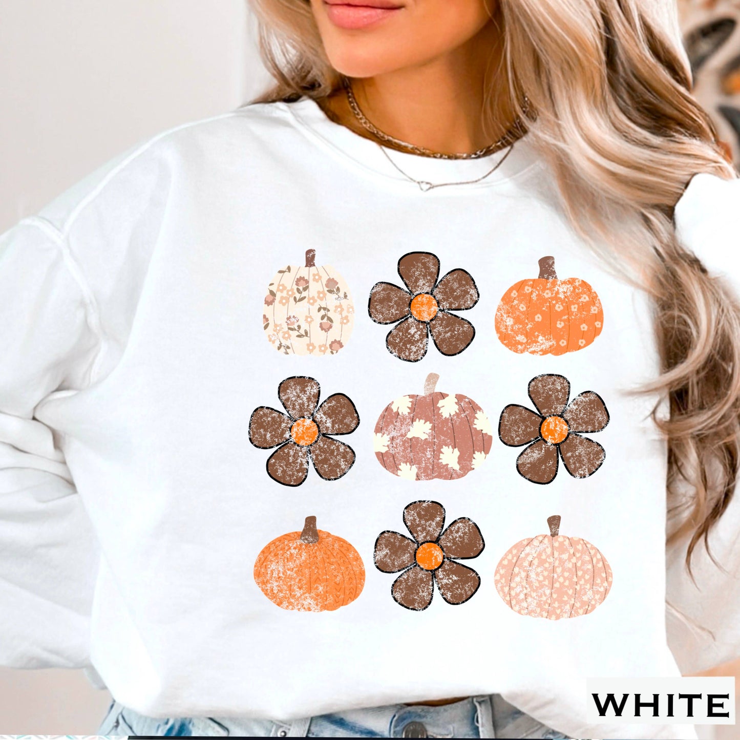 Fall Floral Graphic Sweatshirt Women