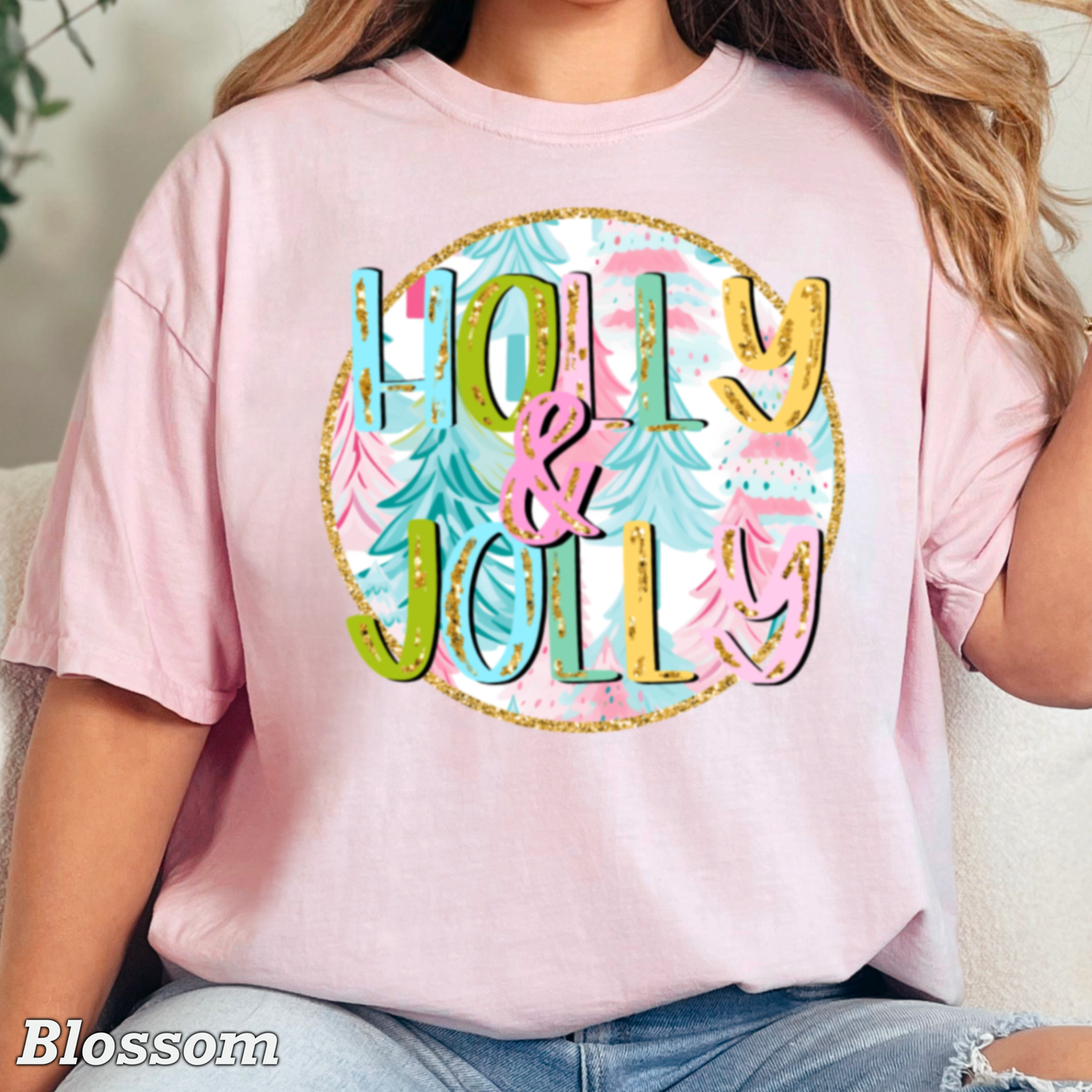 Holly and Jolly Christmas 2025 Graphic Tee|Comfort Color