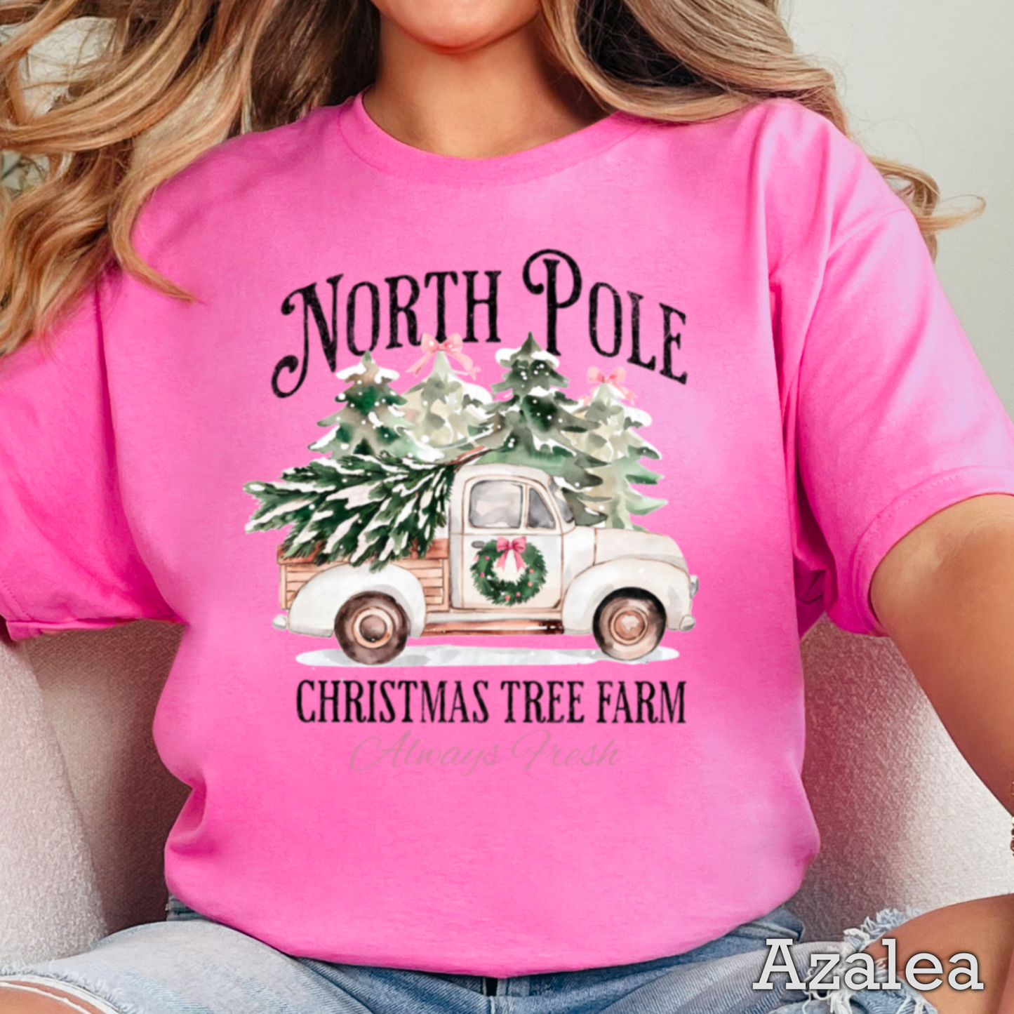 North Pole Christmas Tree Farm Graphic Tee | Gildan