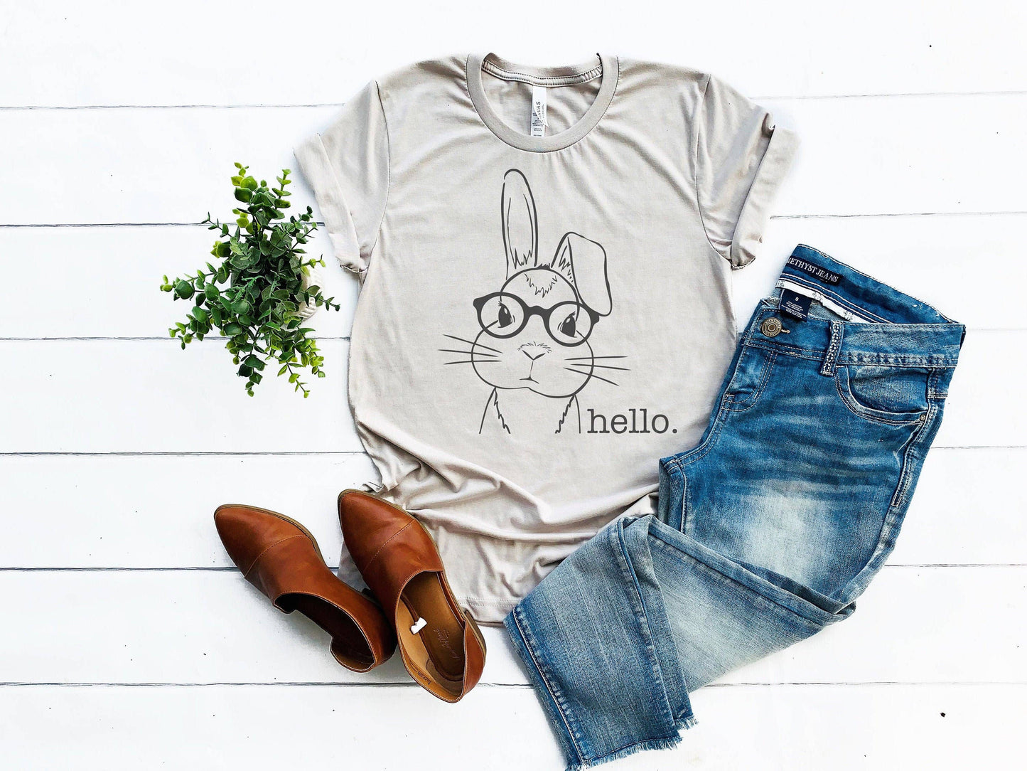 Bunny with Glasses | Cute Spring Rabbit Tee