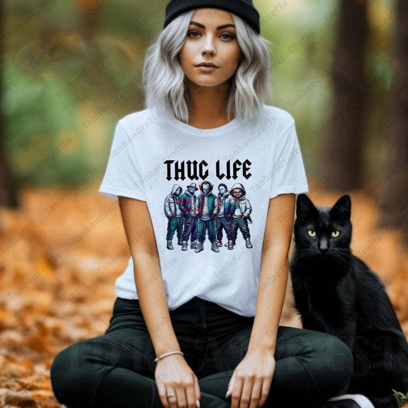 Thug Life Horror Movie Shirt - Scary Friends & Killers Tee
