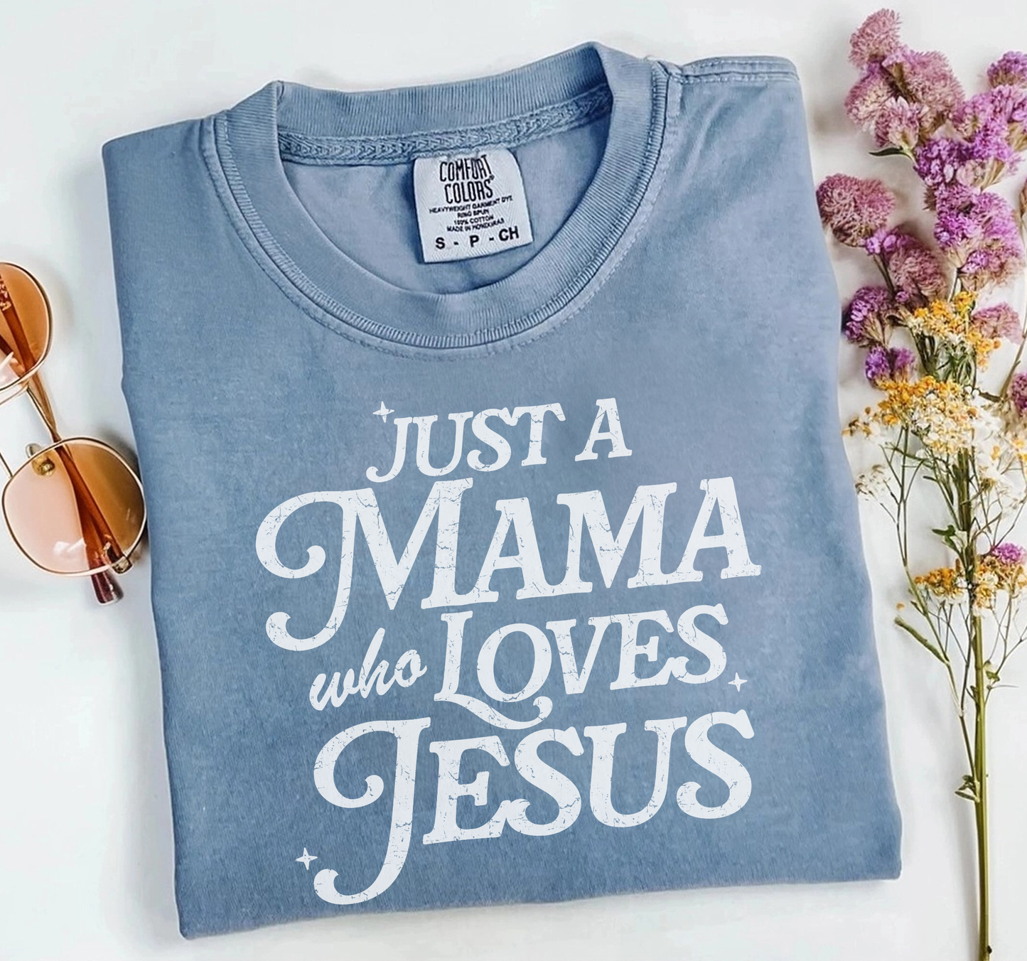 Mama Loves Jesus Shirt, Faith Tee, Comfort ColorsĀ®