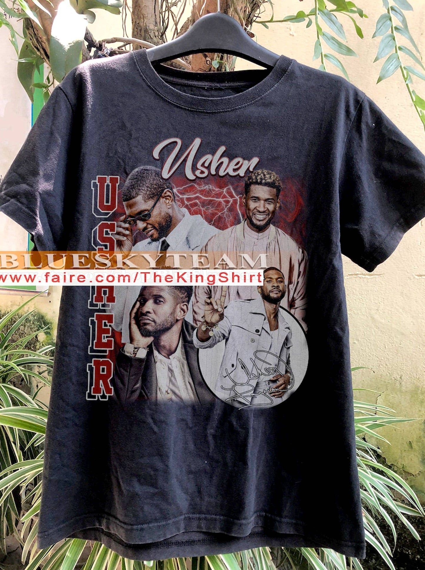 Usher 90s Vintage Bootleg Rap Tee Retro Oversized Shirt