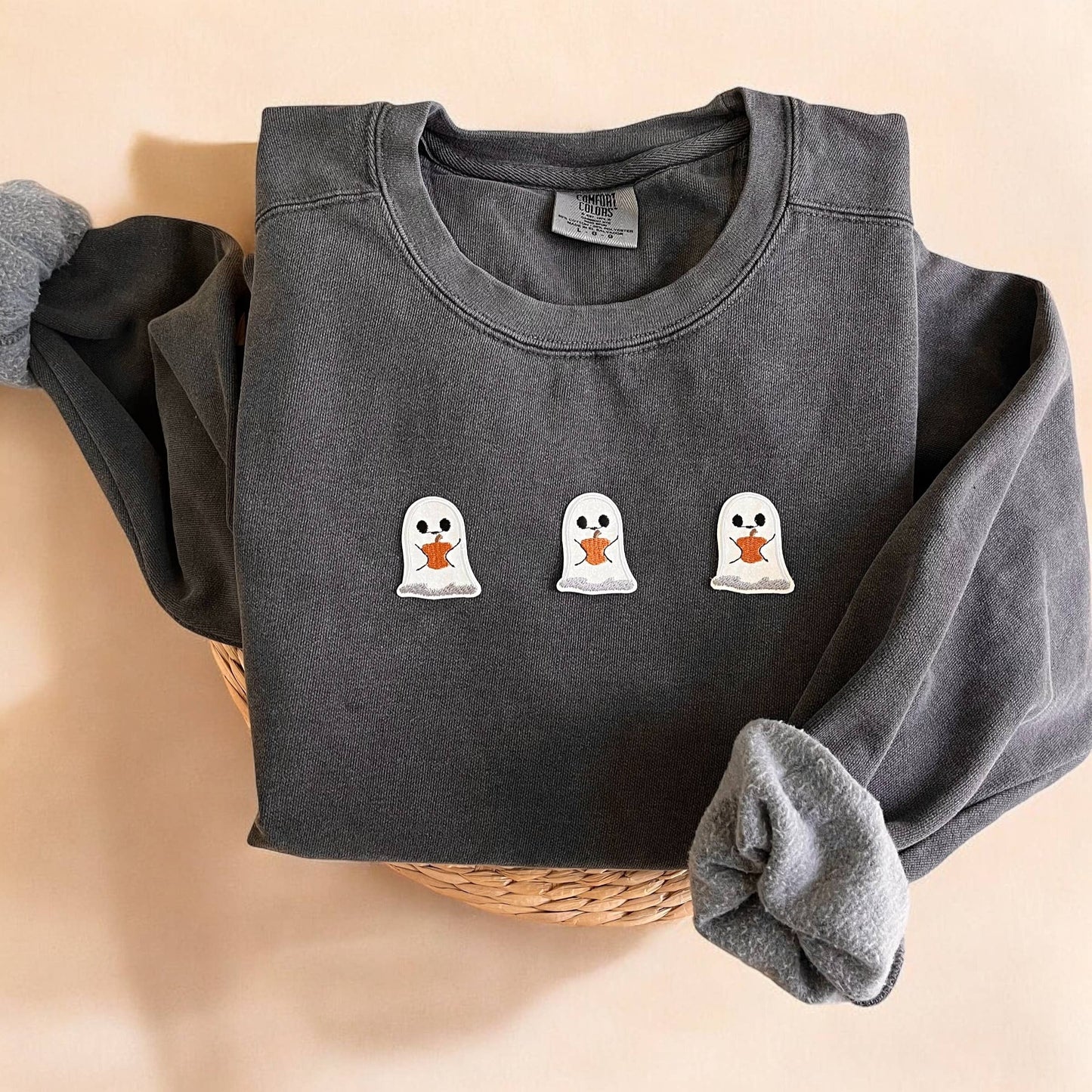 Comfort ColorsĀ® Pumpkin Ghost Sweatshirt, Halloween Sweater