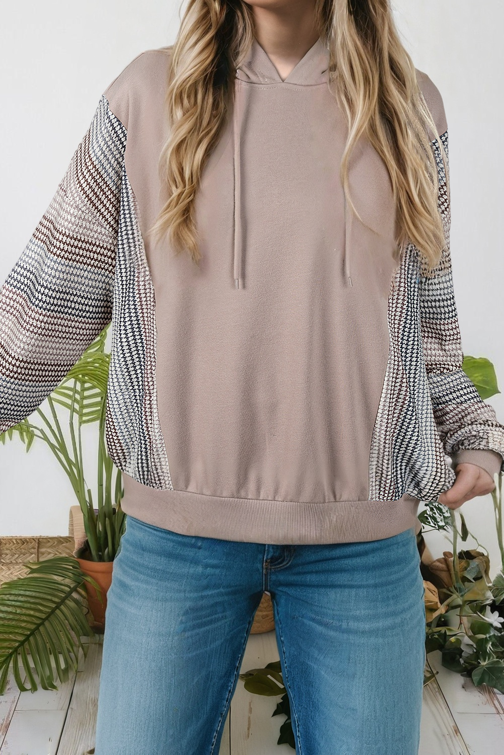 Colorblock Patchwork Long Sleeve Baggy Hoodie (S-Xl)
