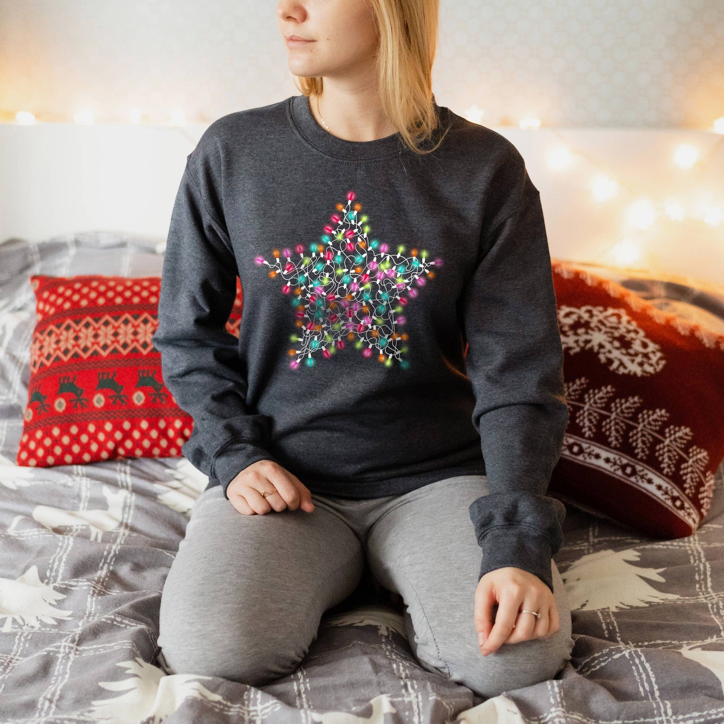 Star Lights Crewneck Sweatshirt | Christmas | Sizes S-2XL