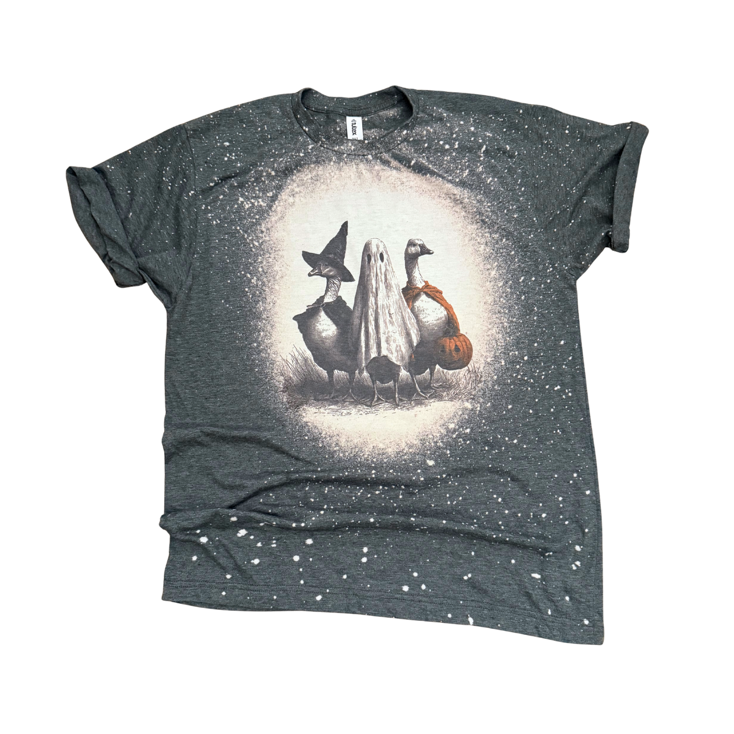 Haunted Goose Gang Halloween Bleached Tee