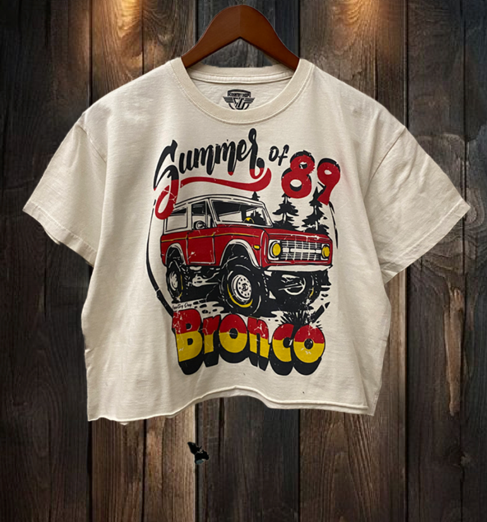 Bronco Summer of 1989 Vintage Relaxed Crop T-Shirt