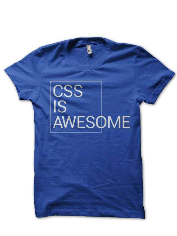 Css Is Awesome Royal Blue Half T-Shirt