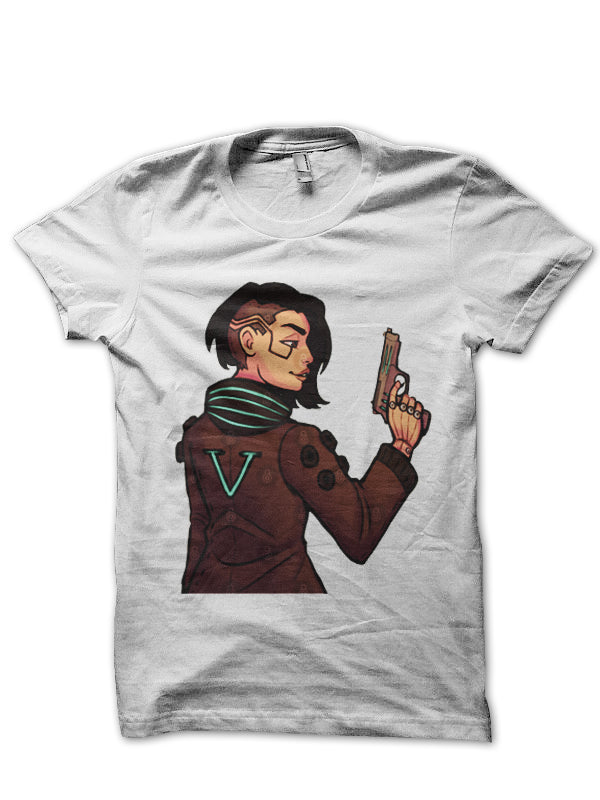 Cyberpunk Half Sleeve White T-Shirt