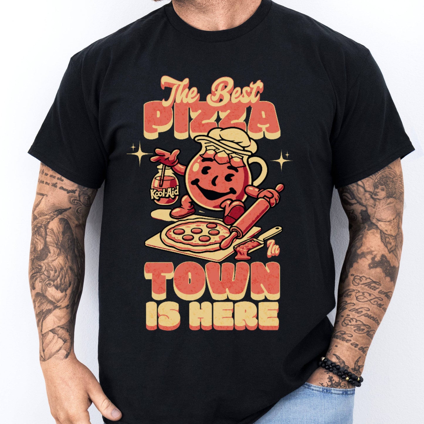Retro Kool-Aid Man Pizza Graphic Tee