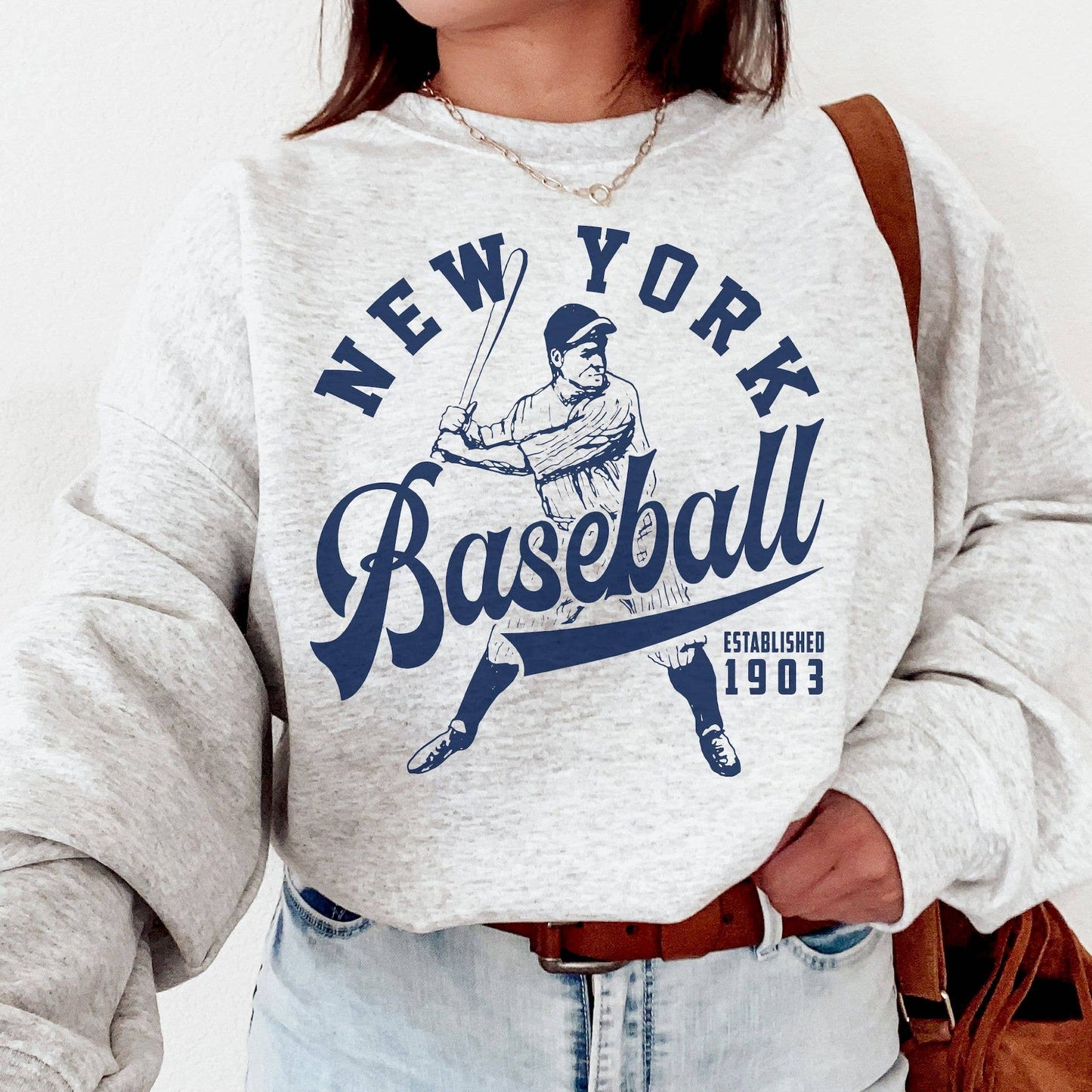 Retro New York Yankees Est 1903 Baseball Crewneck Sweatshirt
