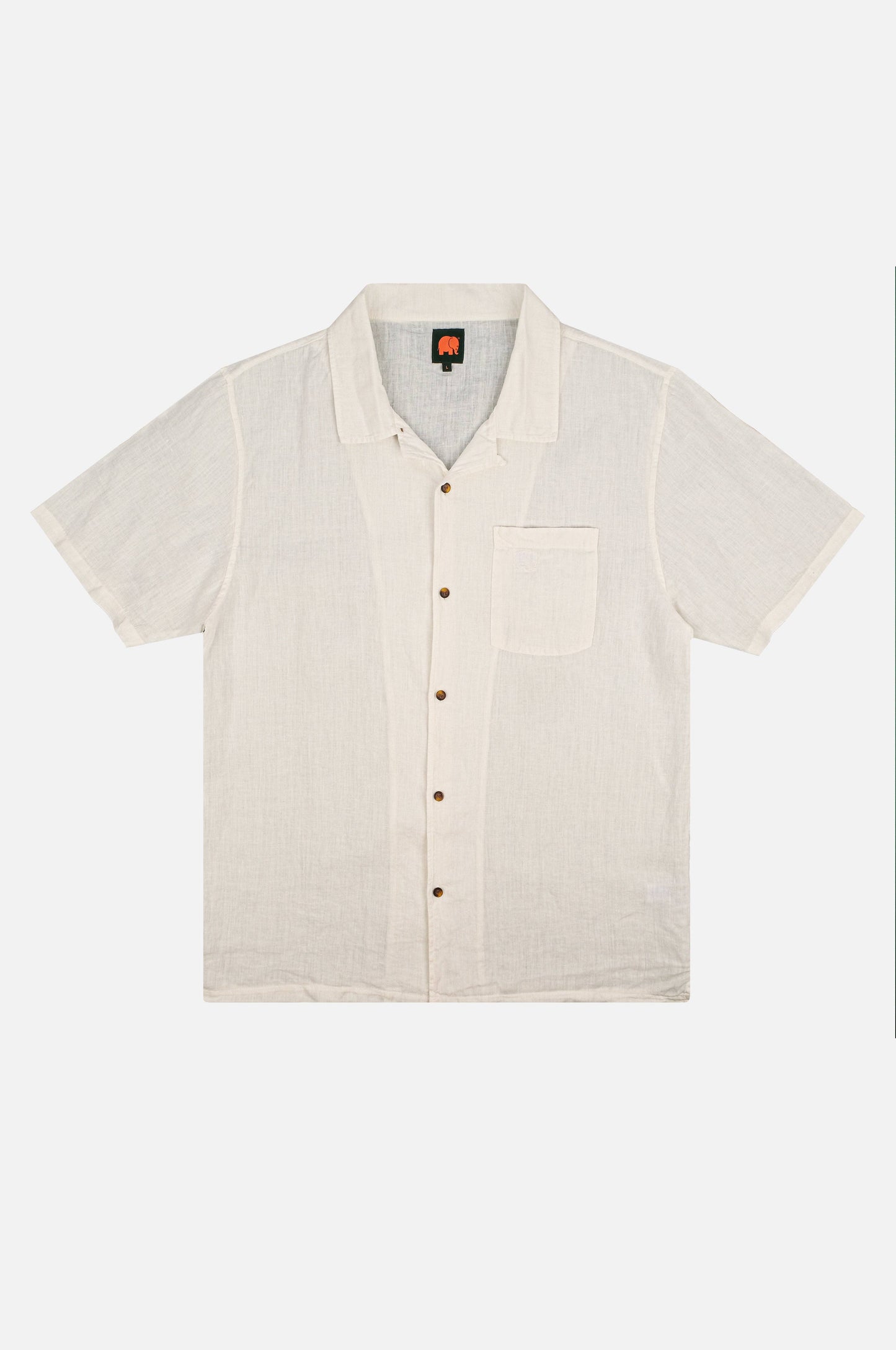 San Miguel Linen S/S Camp Shirt Foam White