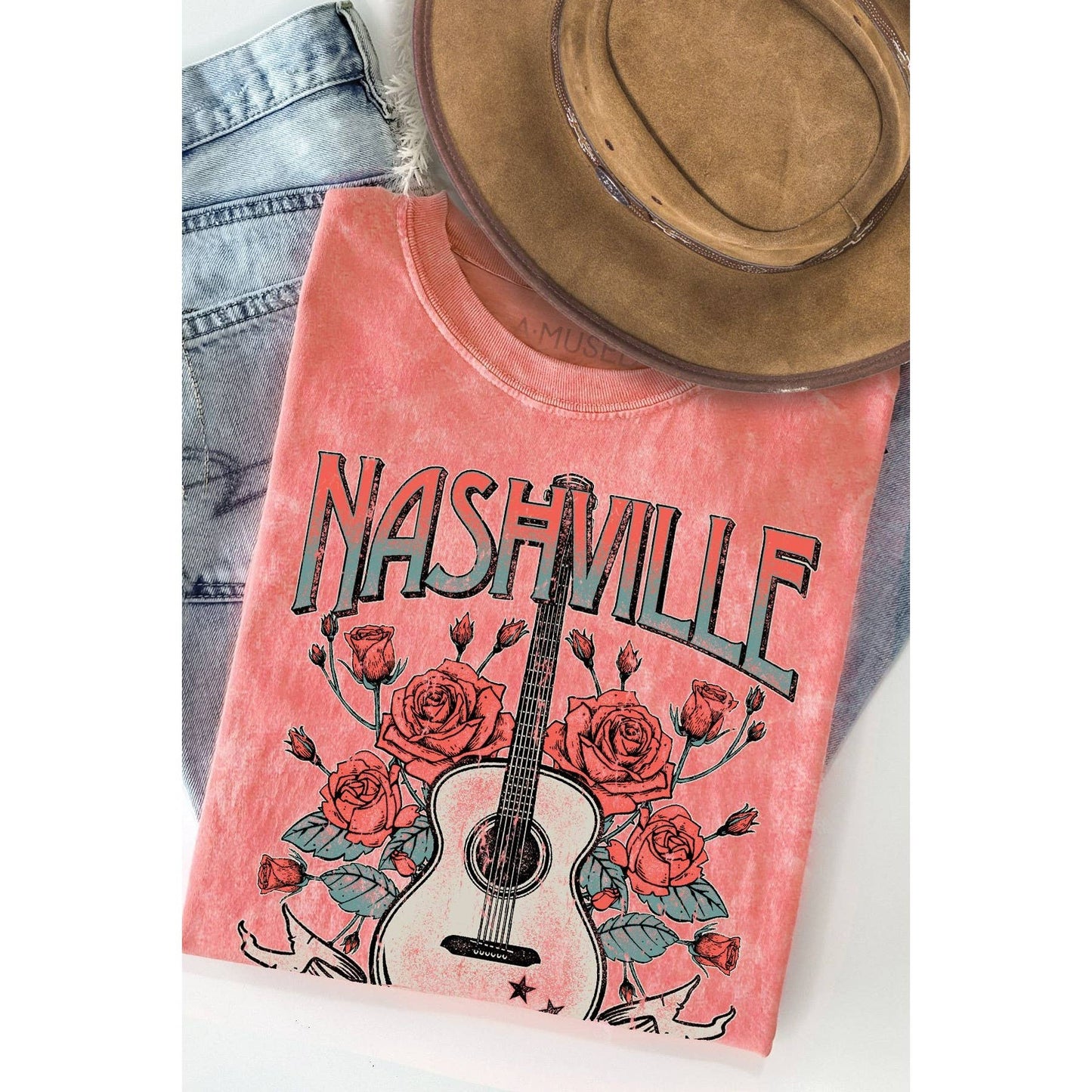 Nashville Music City Summer T-Shirt - Vintage Mineral Wash