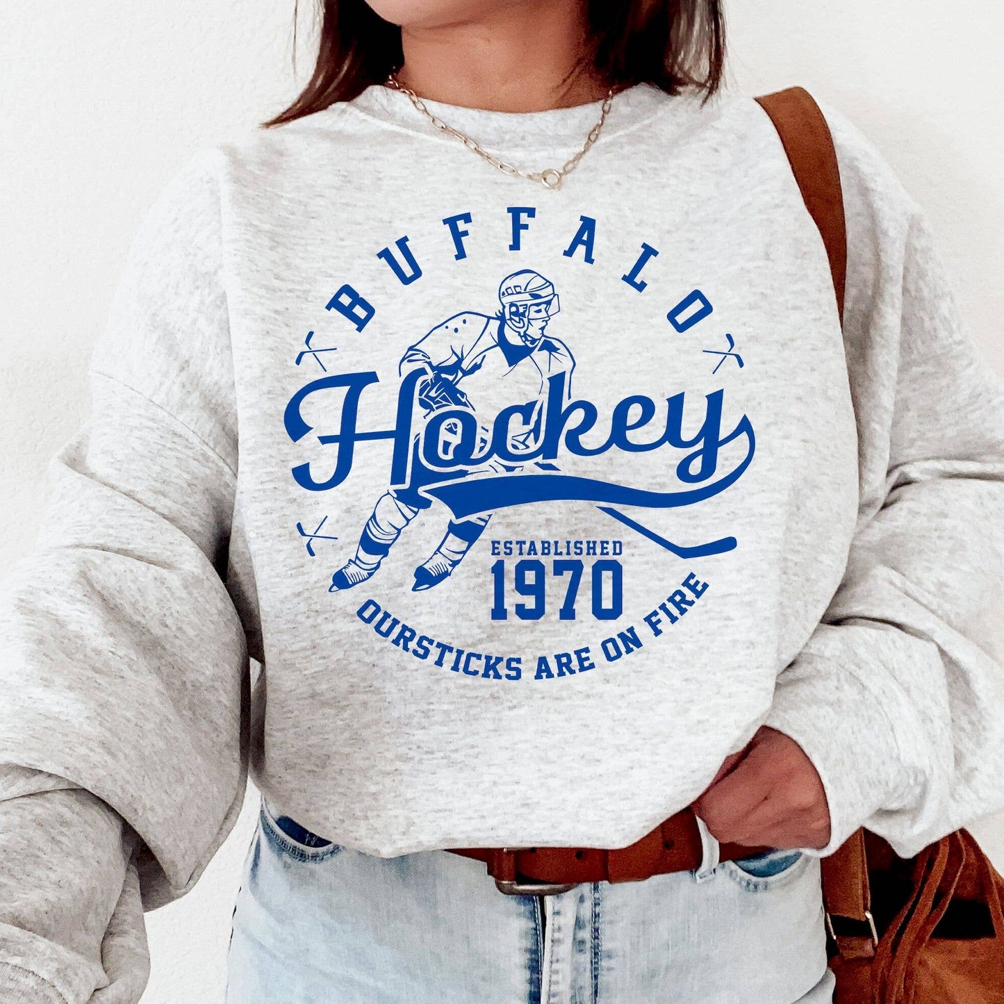 Vintage Buffalo Sabres Crewneck Sweatshirt Est 1970 Hockey R