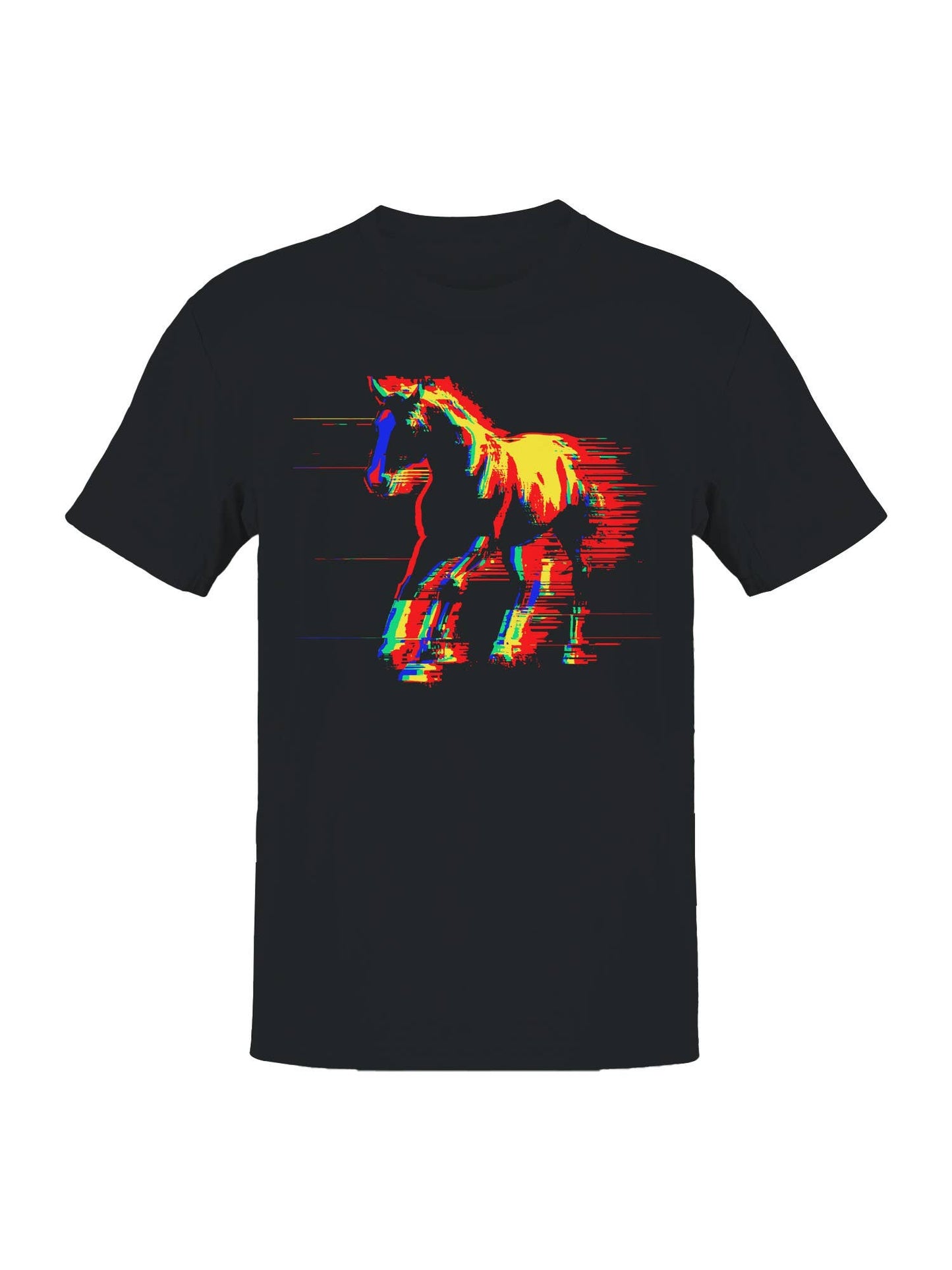 Vibrant Glitch Horse Illustration Men's T-Shirt