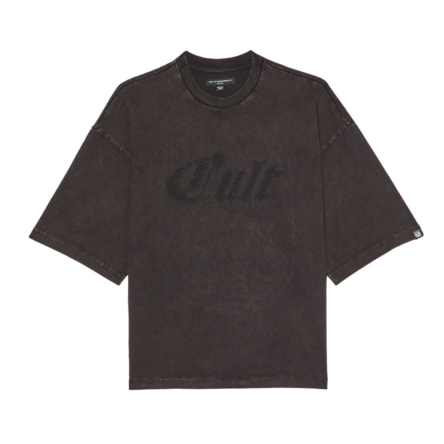 Cult's Oversized Tee "Metal Logo" in Vintage Charcoal